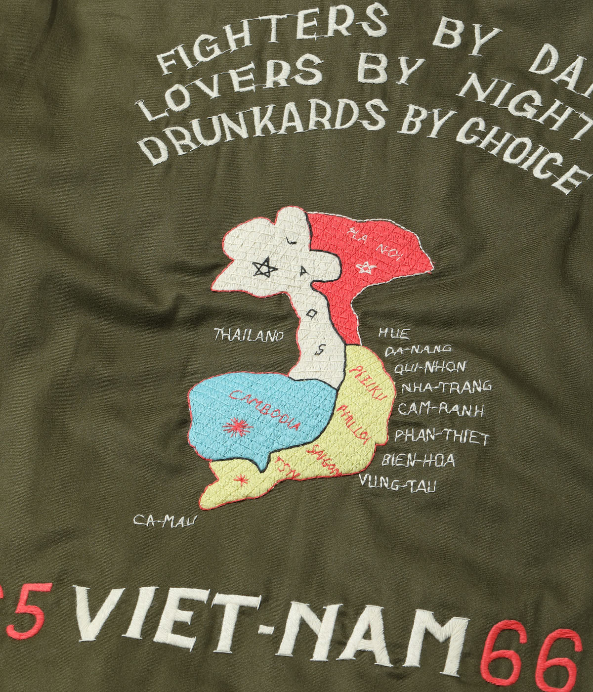 TT15800 Mid 1960s Style Reversible Vietnam Jacket “VIET-NAM MAP” × “LANDSCAPE” - GREEN