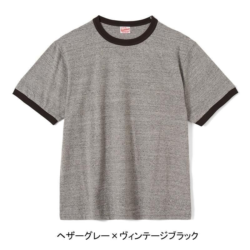TOMPKINS RINGER CREW NECK SHORT-SLEEVE T-SHIRT - HEATHER GREY X VINTAGE BLACK
