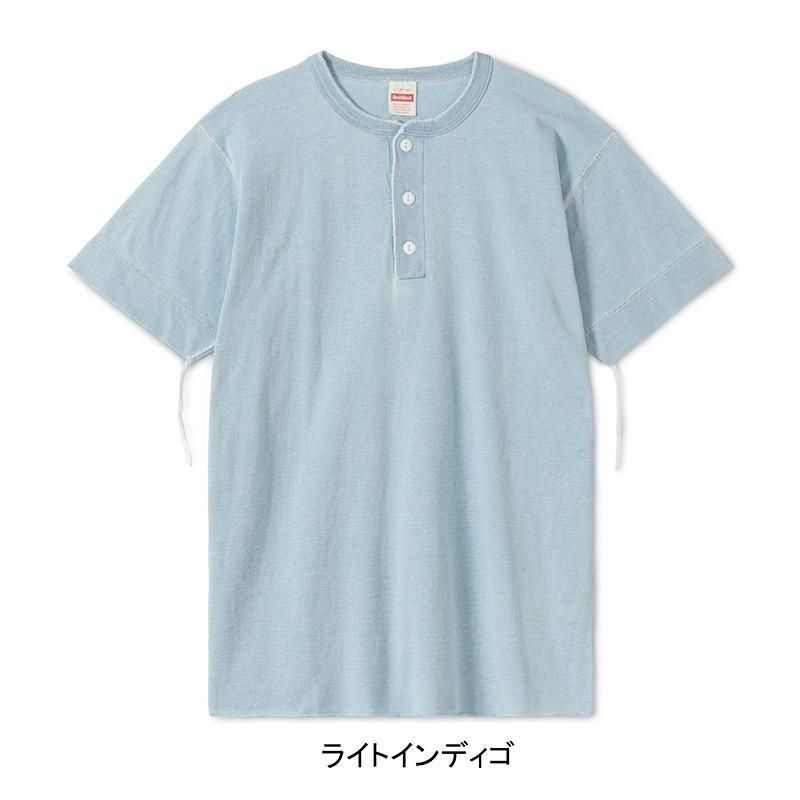Henley Neck Short-Sleeve T-Shirt - LIGHT INDIGO