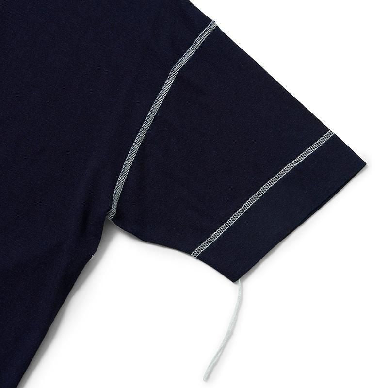 Henley Neck Short-Sleeve T-Shirt - INDIGO