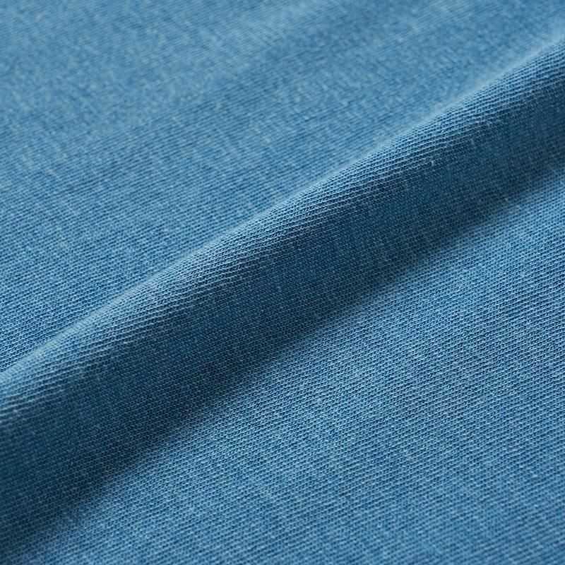 Henley Neck Short-Sleeve T-Shirt - FADE INDIGO