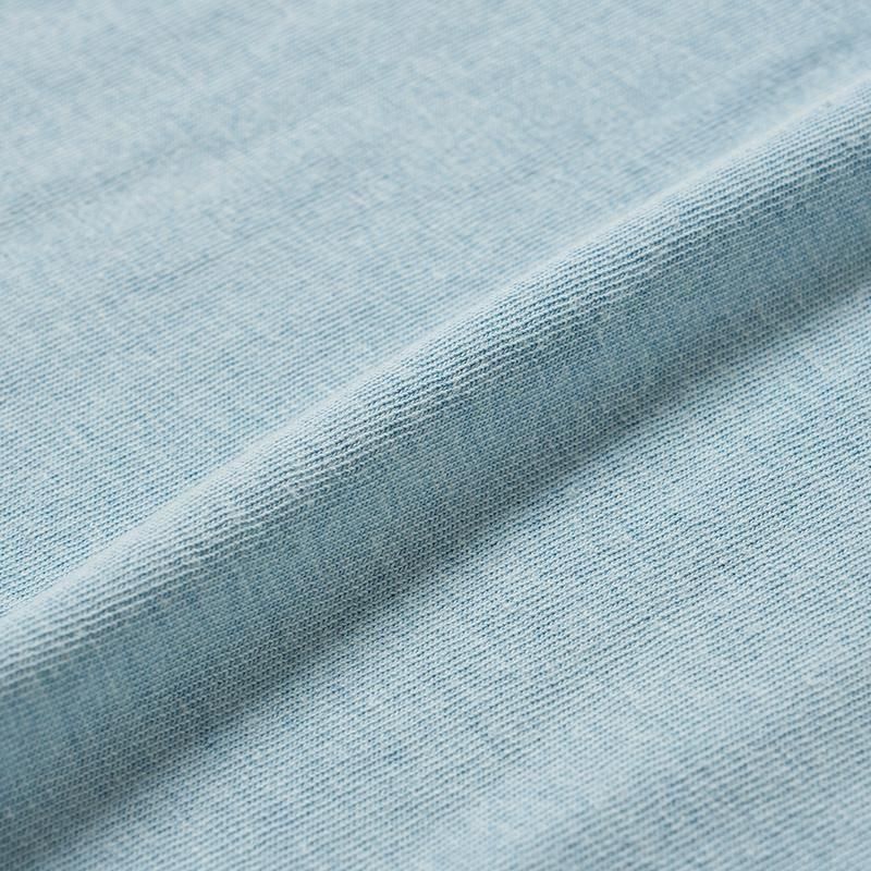 Henley Neck Short-Sleeve T-Shirt - LIGHT INDIGO