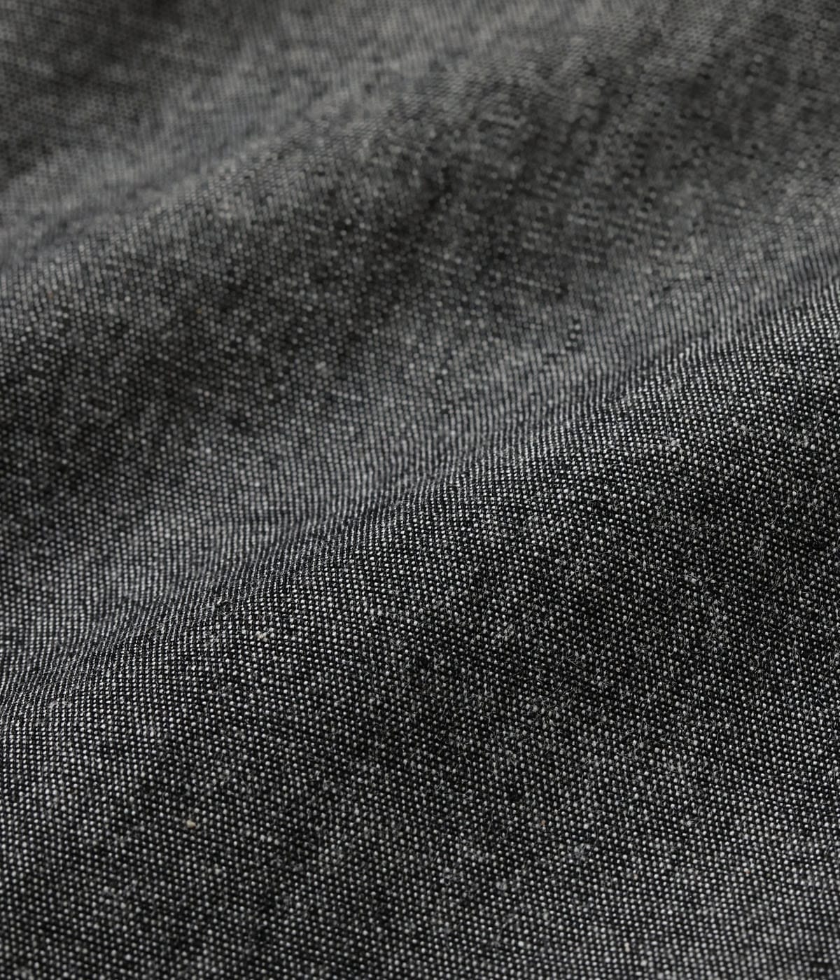SC39731 CHAMBRAY WORK SHIRT with CHAIN EMBROIDERED - BLACK