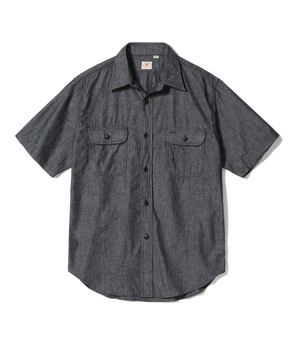SC39307 BLACK CHAMBRAY WORK SHIRT (SHORT SLEEVE) - BLACK