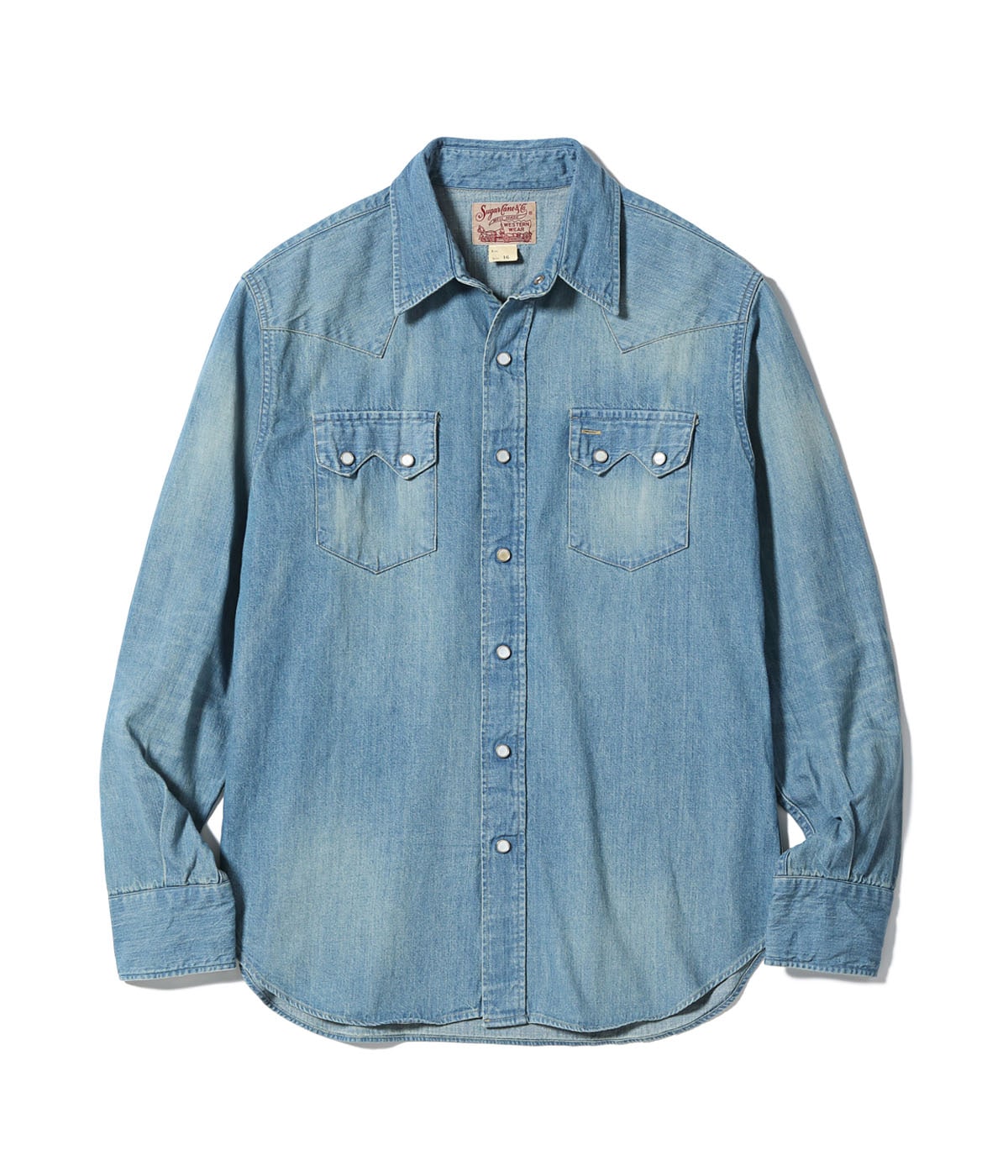 SC29684 BLUE DENIM WESTERN SHIRT AGED MODEL - INDIGO