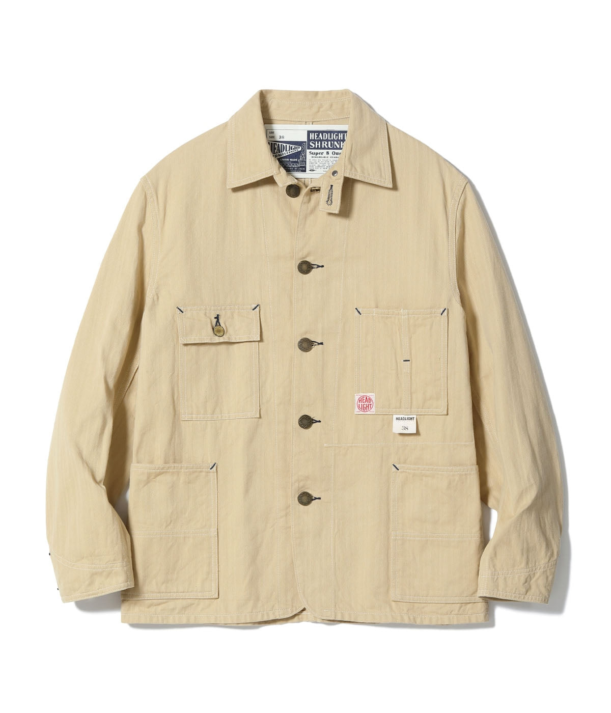 HD15908 HEADLIGHT 10oz. RANDOM HBT WORK COAT - WHEAT