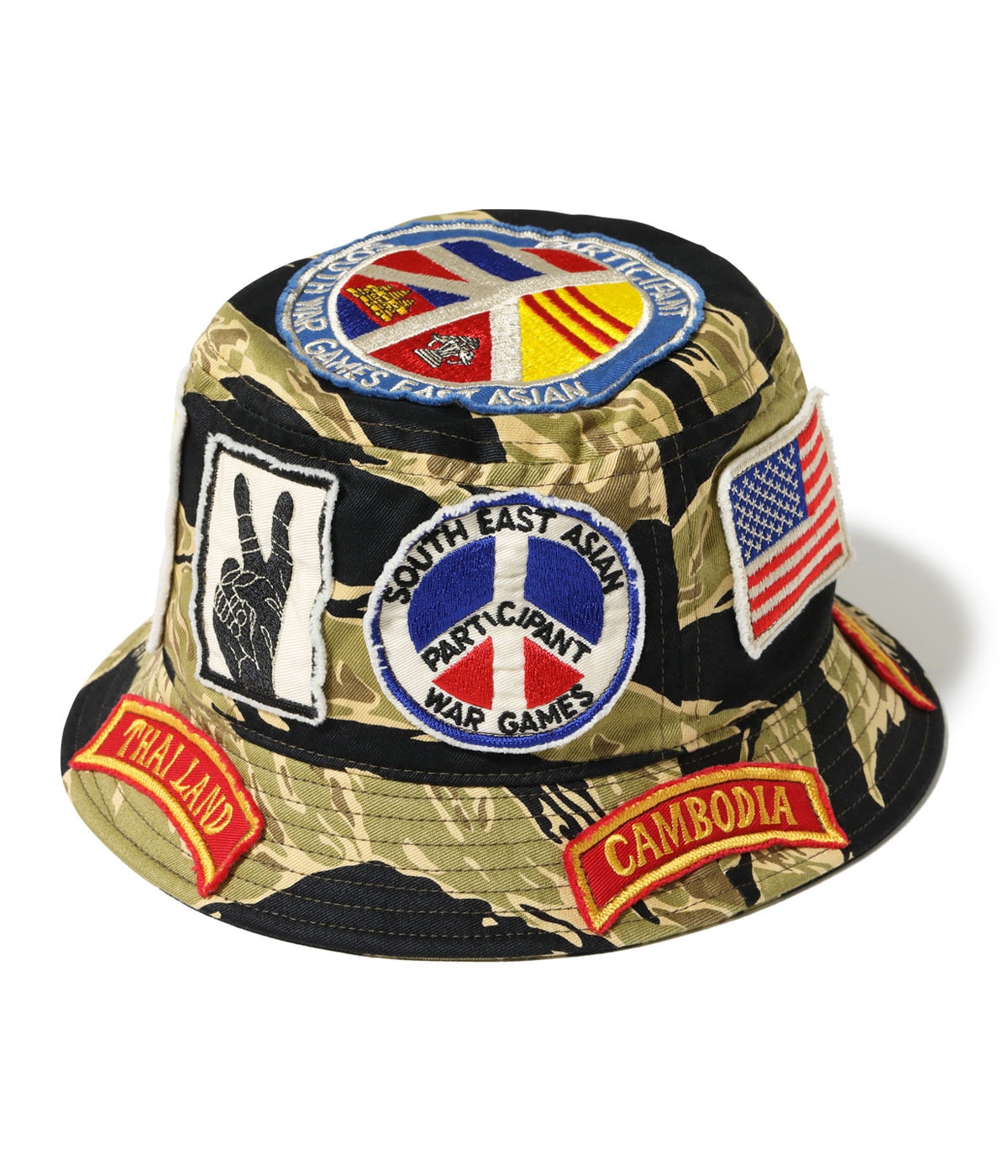 BR02882 GOLD TIGER STRIPE HAT CUSTOM MODEL - BLACK