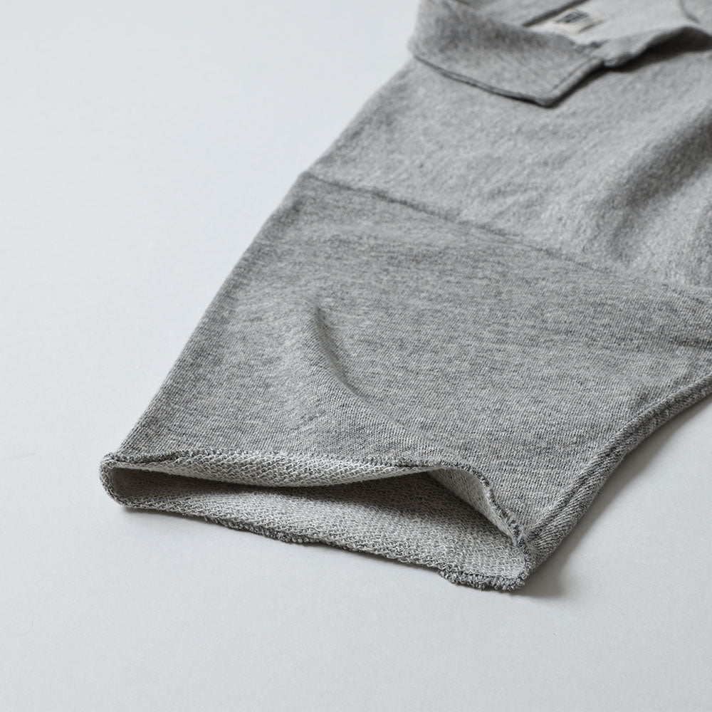 74004 CUT OFF SLEEVE SWEAT POLO SHIRT - HEATHER GREY