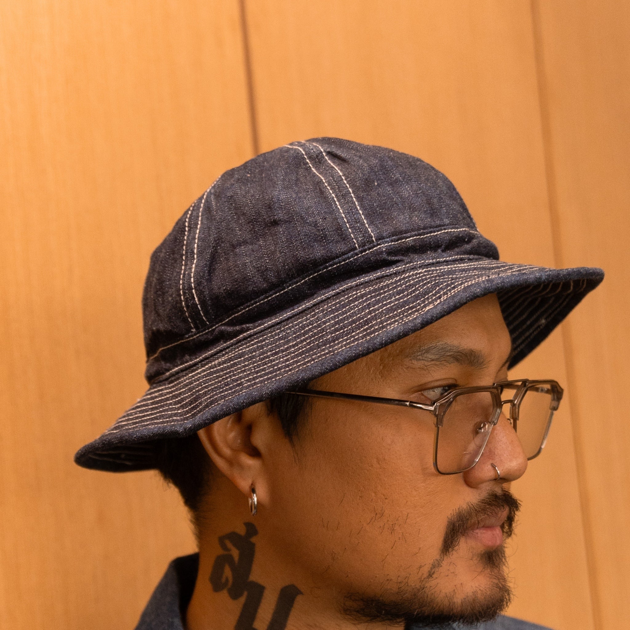 DENIM 6PANEL DAISY HAT - INDIGO