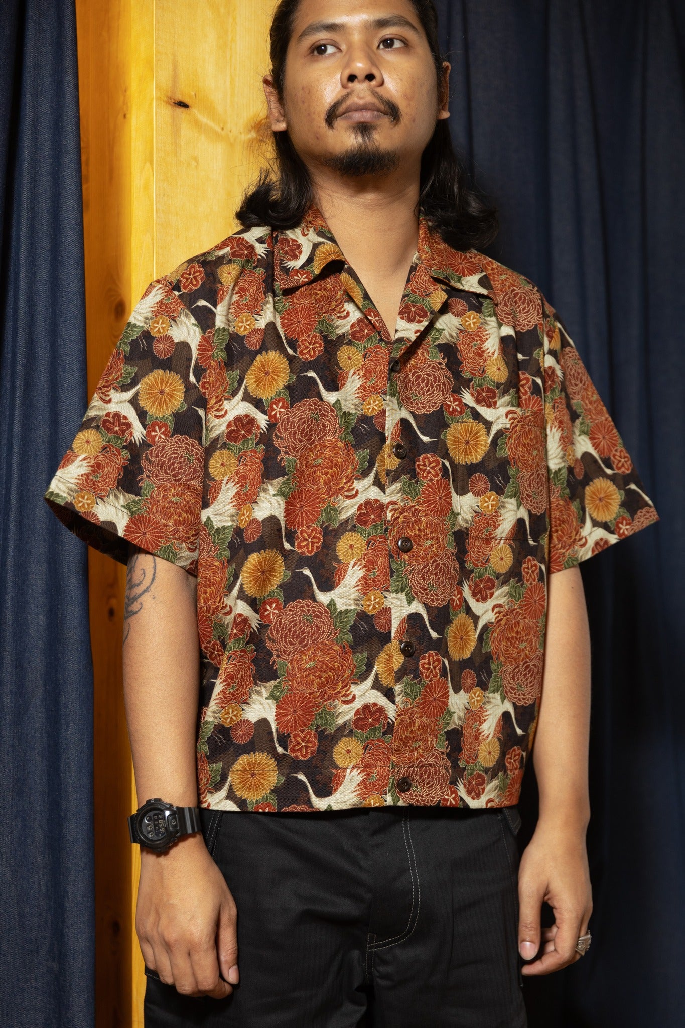 WAISTED ALOHA - MULTI LEAF HOMESPUN