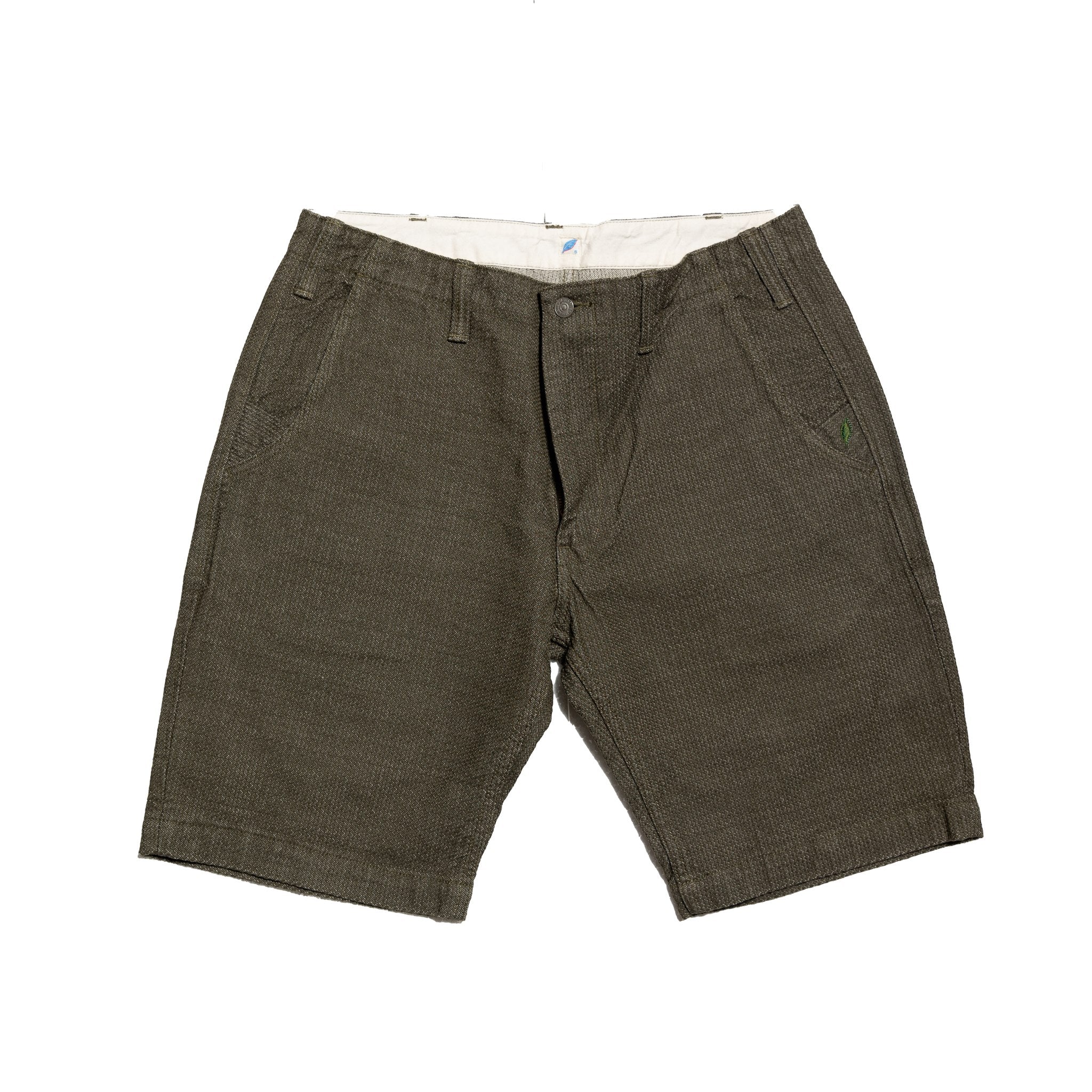 1171-OLV SASHIKO SHORT PANTS - OLIVE X OLIVE