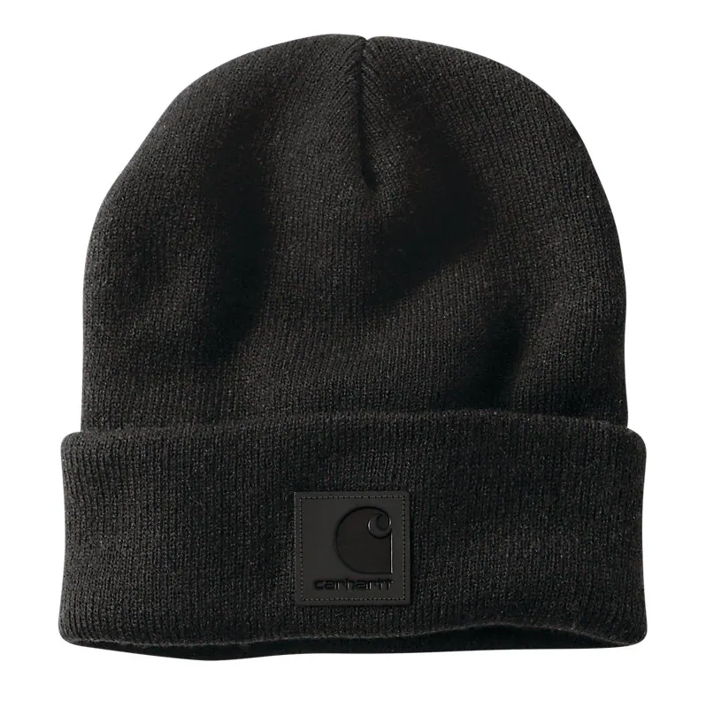 TONAL PATCH BEANIE - BLACK