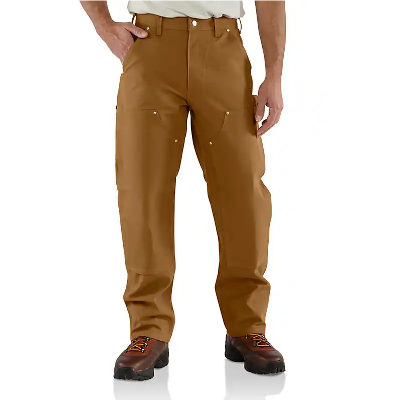 ICONIC BO1 FIRM DUCK DOUBLE-FRONT DUNGAREE WORK PANTS CARHARTT BROWN