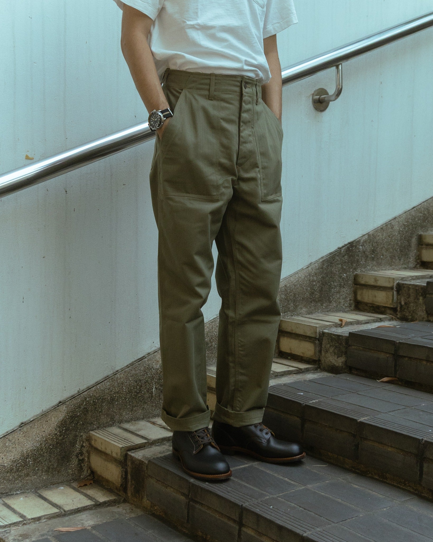 BAKER PANTS - OLIVE DRAB HBT