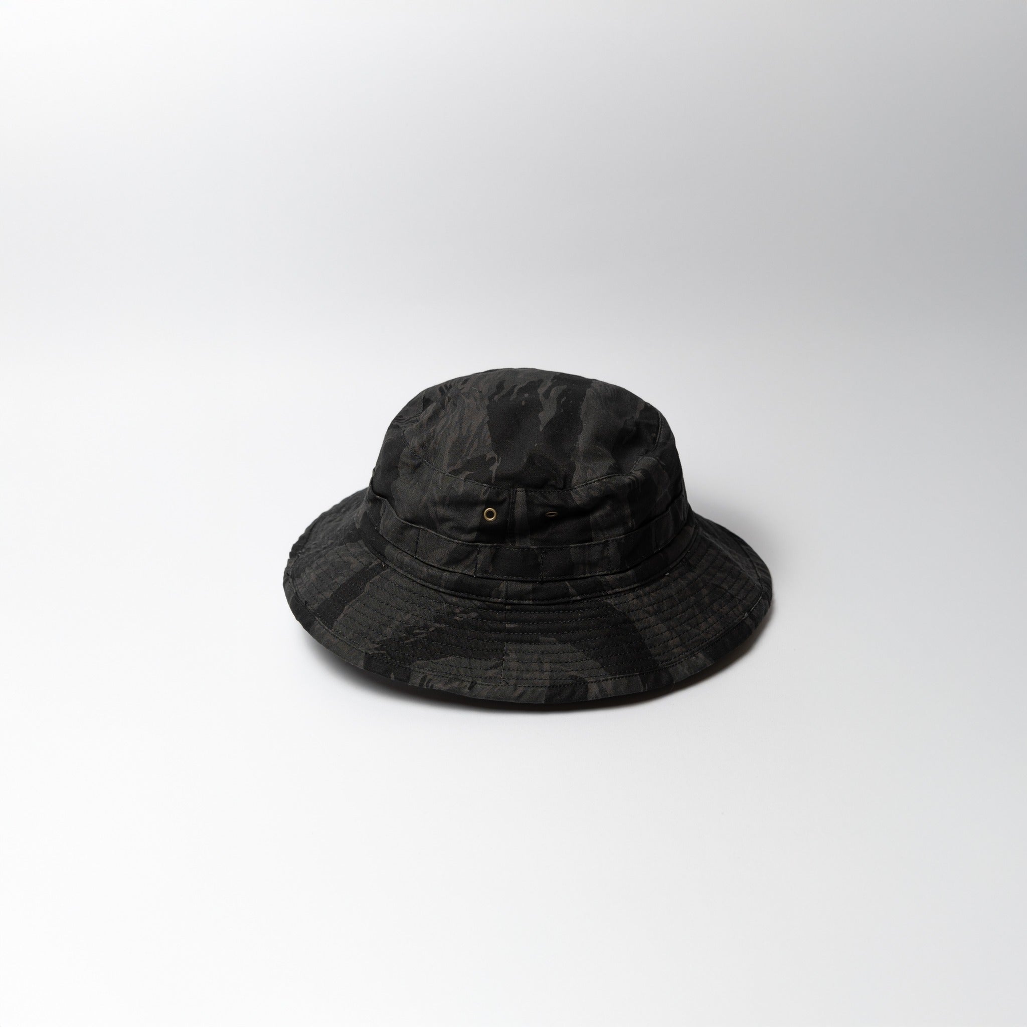 BLACK TIGER CAMO MILITARY BOONIE HAT - BLACK