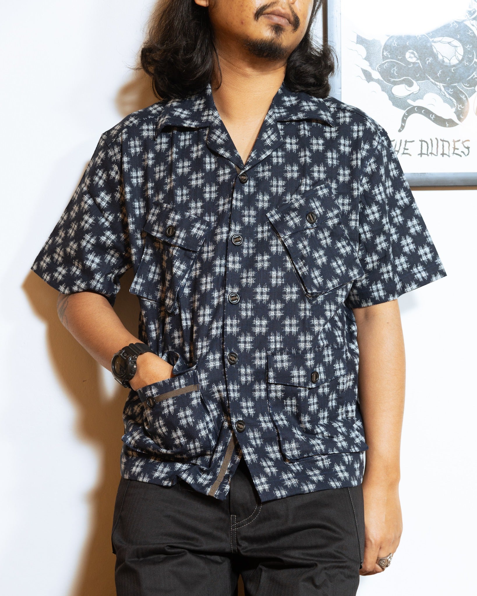TROPICAL OVERSHIRT - CROSSHATCH HOMESPUN