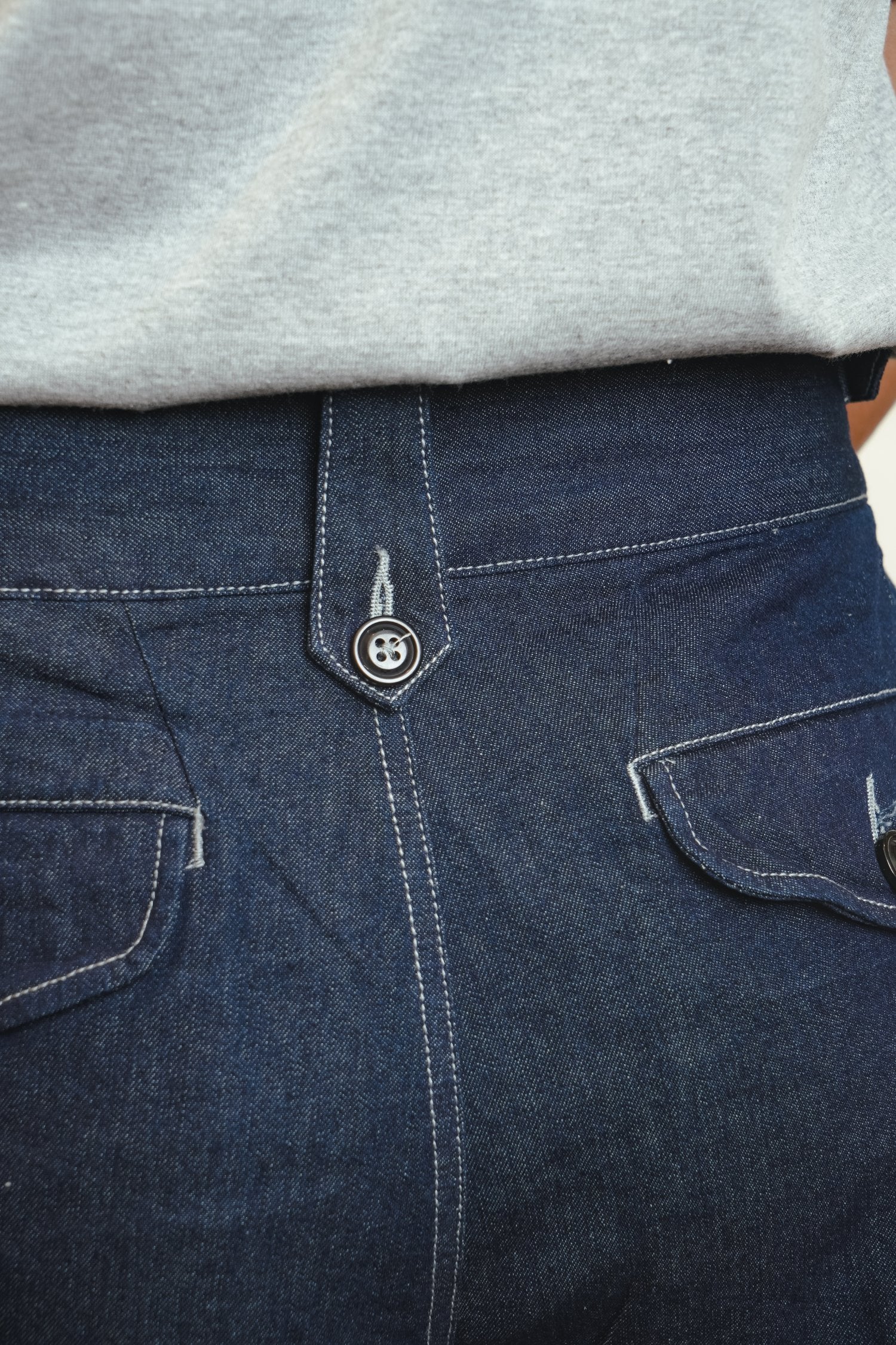 GURKHA SHORTS - INDIGO DENIM