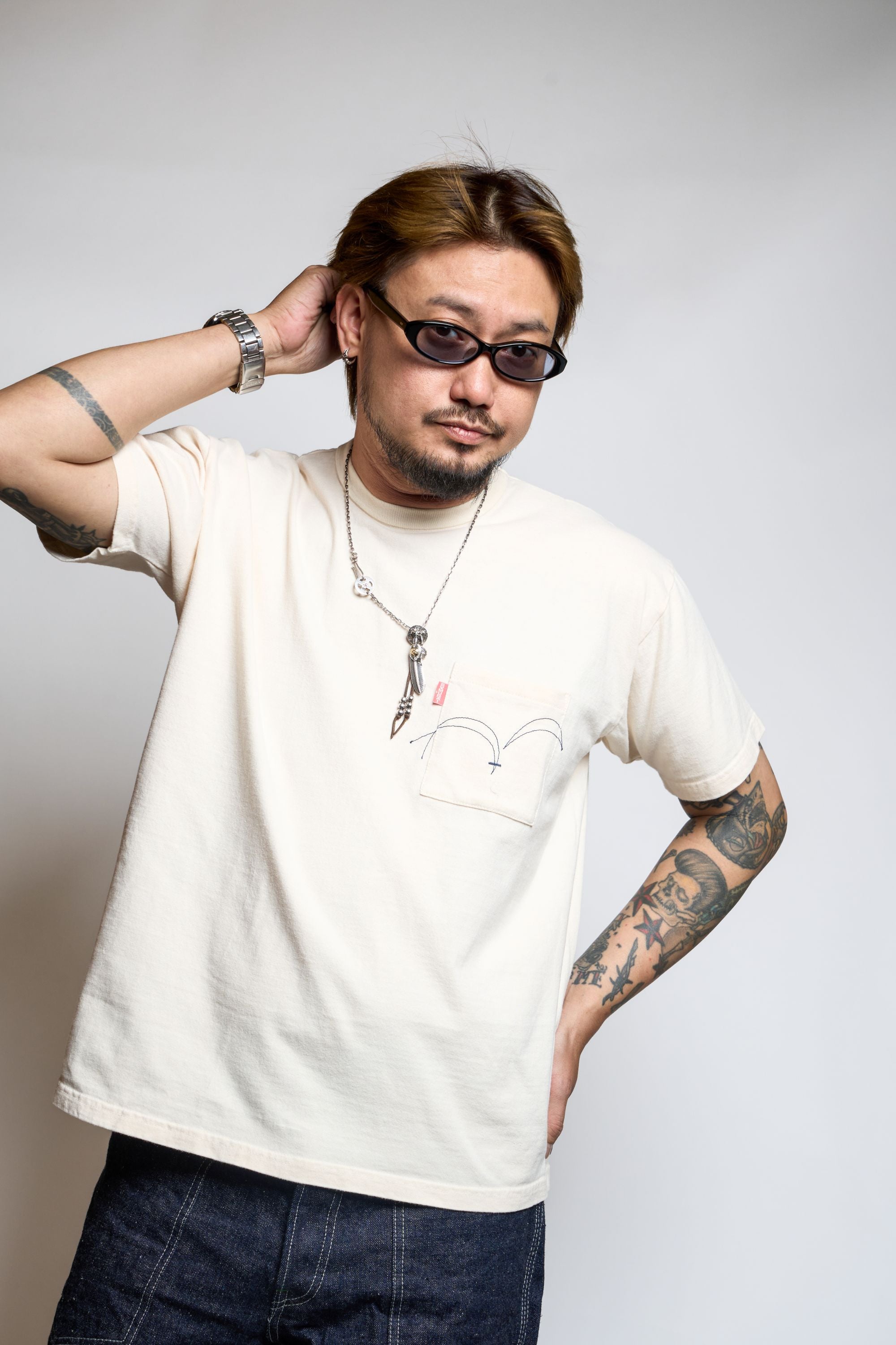 SJPOT01 POCKET TEE - NATURAL