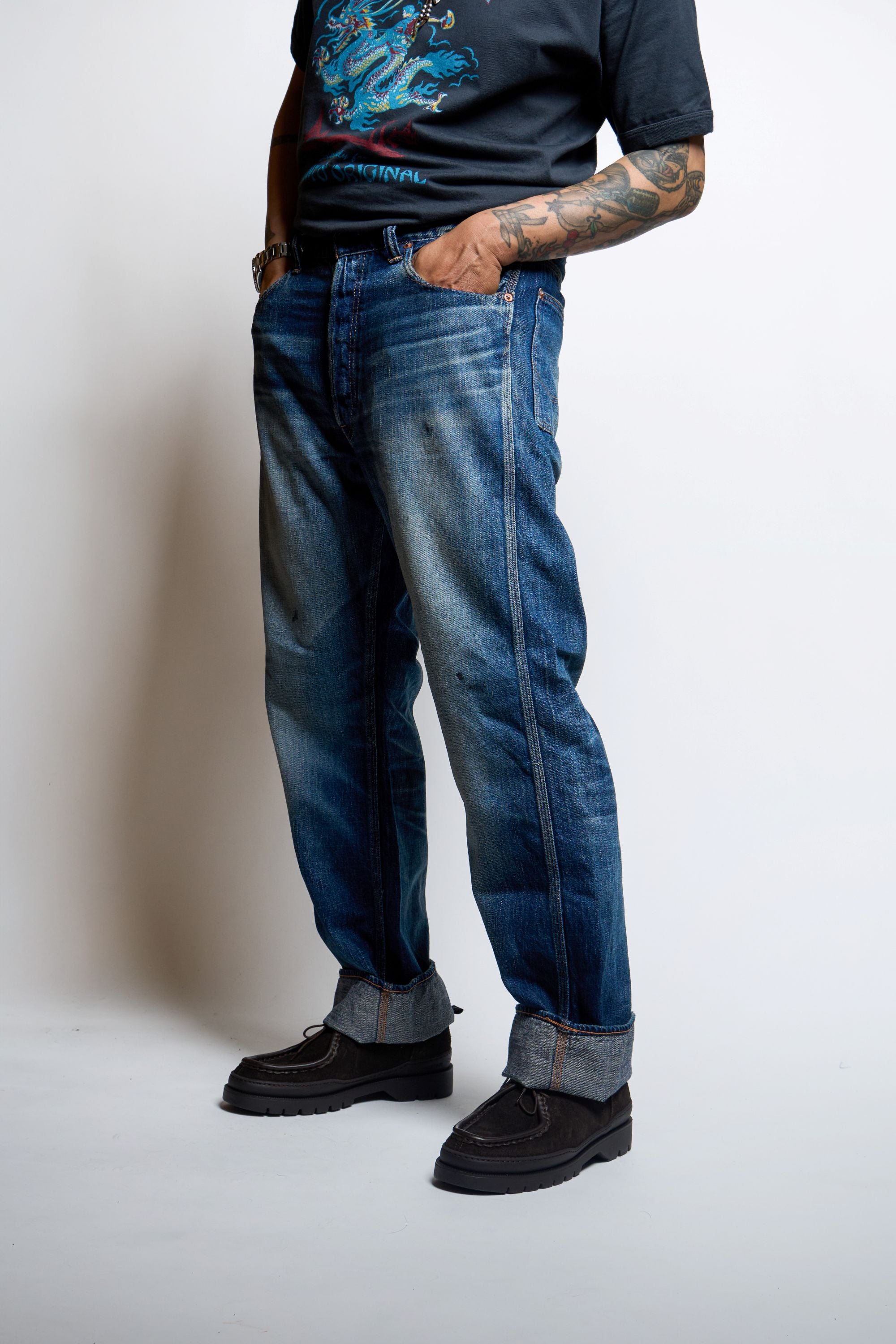 0105PRNTHW 5P Denim Work Pants(Super Smooth) Fear of the Dark - INDIGO BLUE