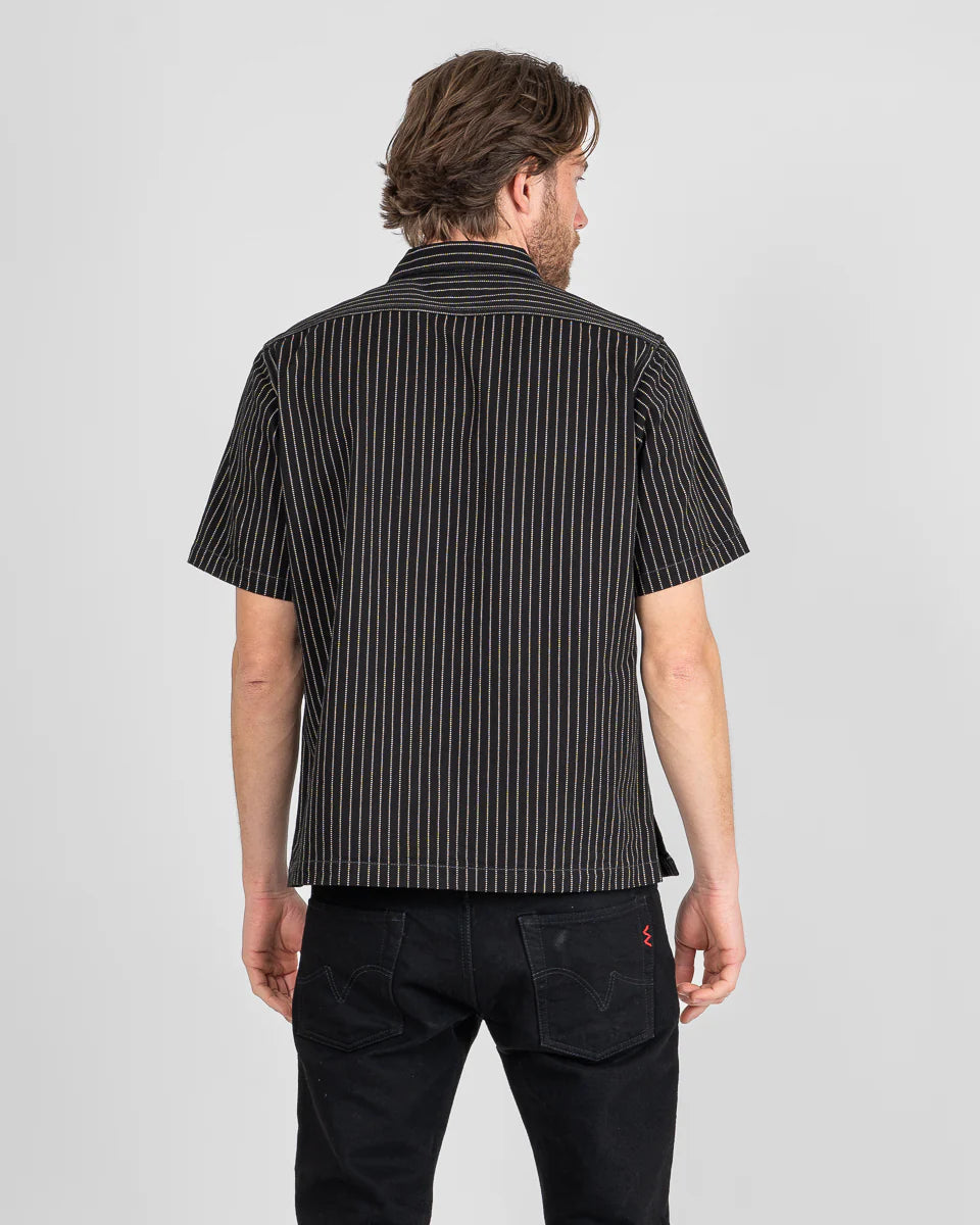 IHSH-416 10oz Wabash Short Sleeved Mechanic Shirt - BLACK