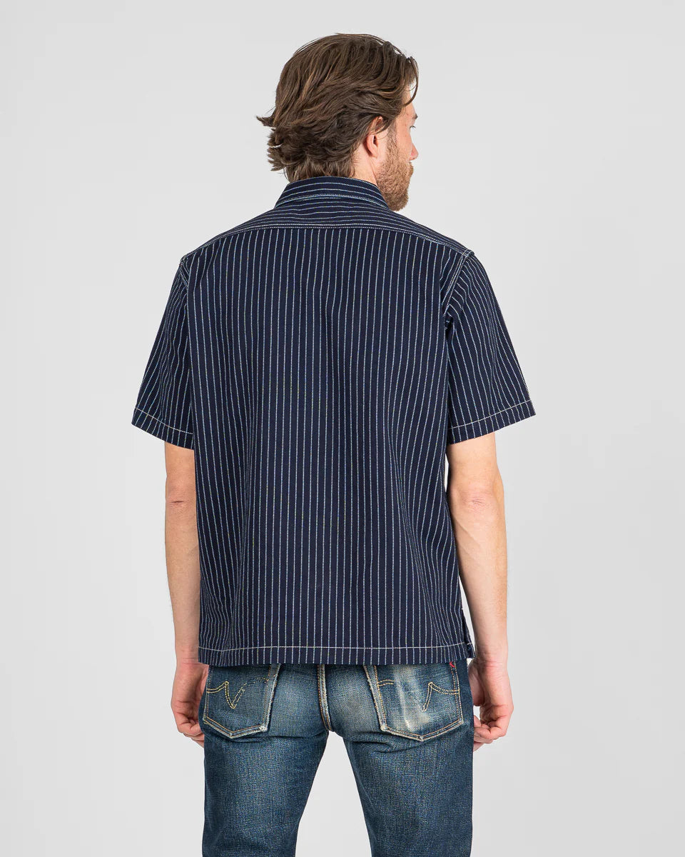 IHSH-416 10oz Wabash Short Sleeved Mechanic Shirt - INDIGO