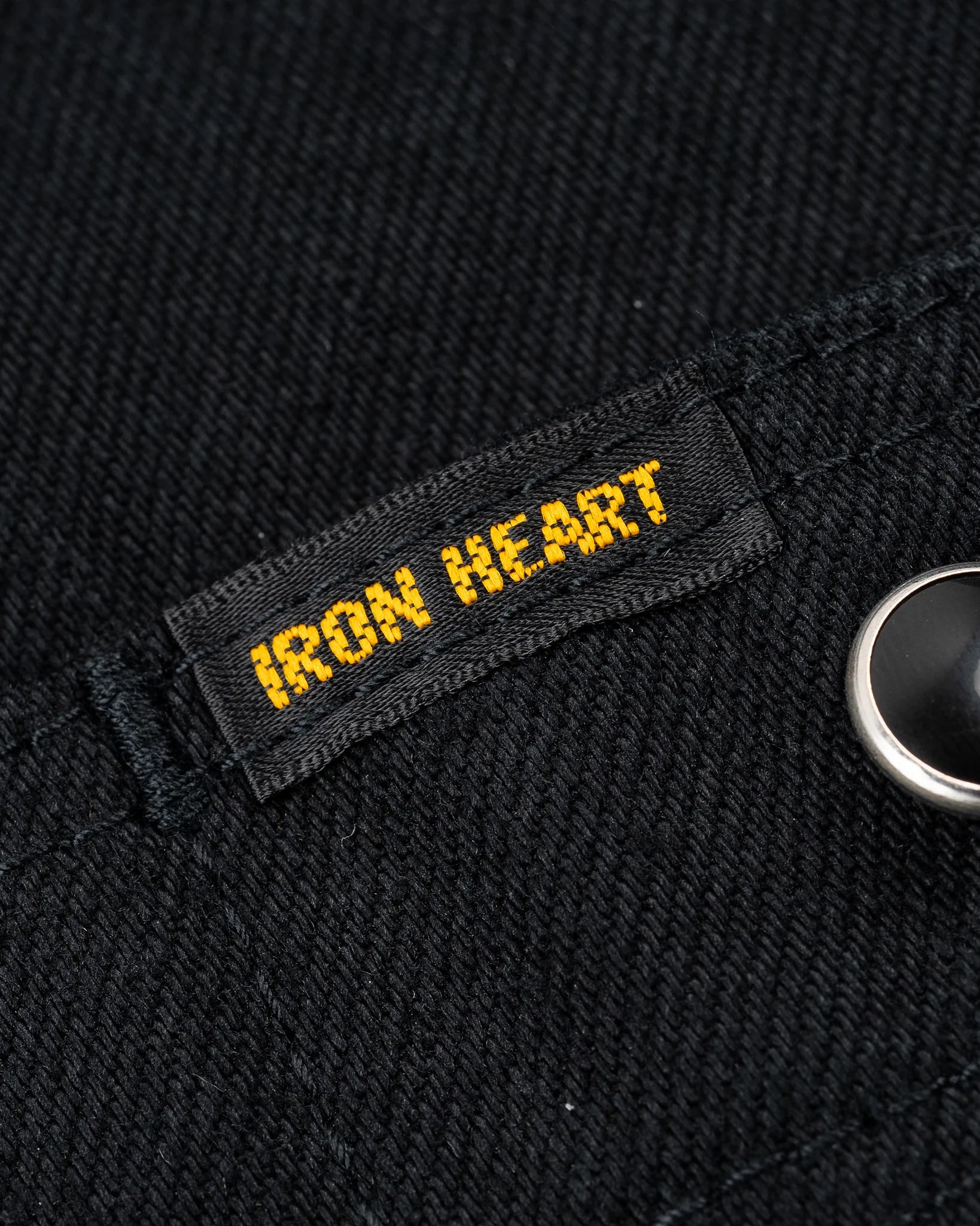 IHSH-338 12oz Selvedge Denim Work Shirt With Snaps - BLACK