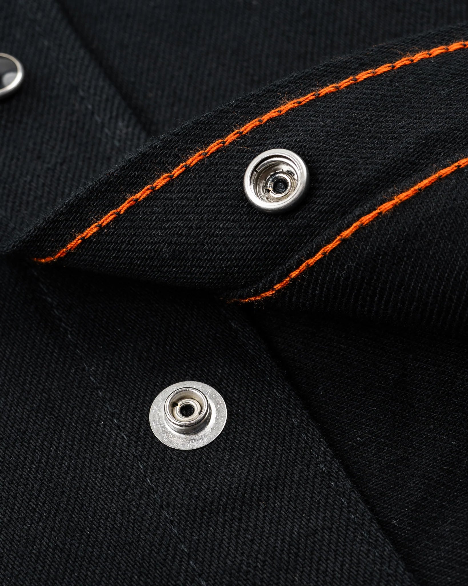 IHSH-338 12oz Selvedge Denim Work Shirt With Snaps - BLACK