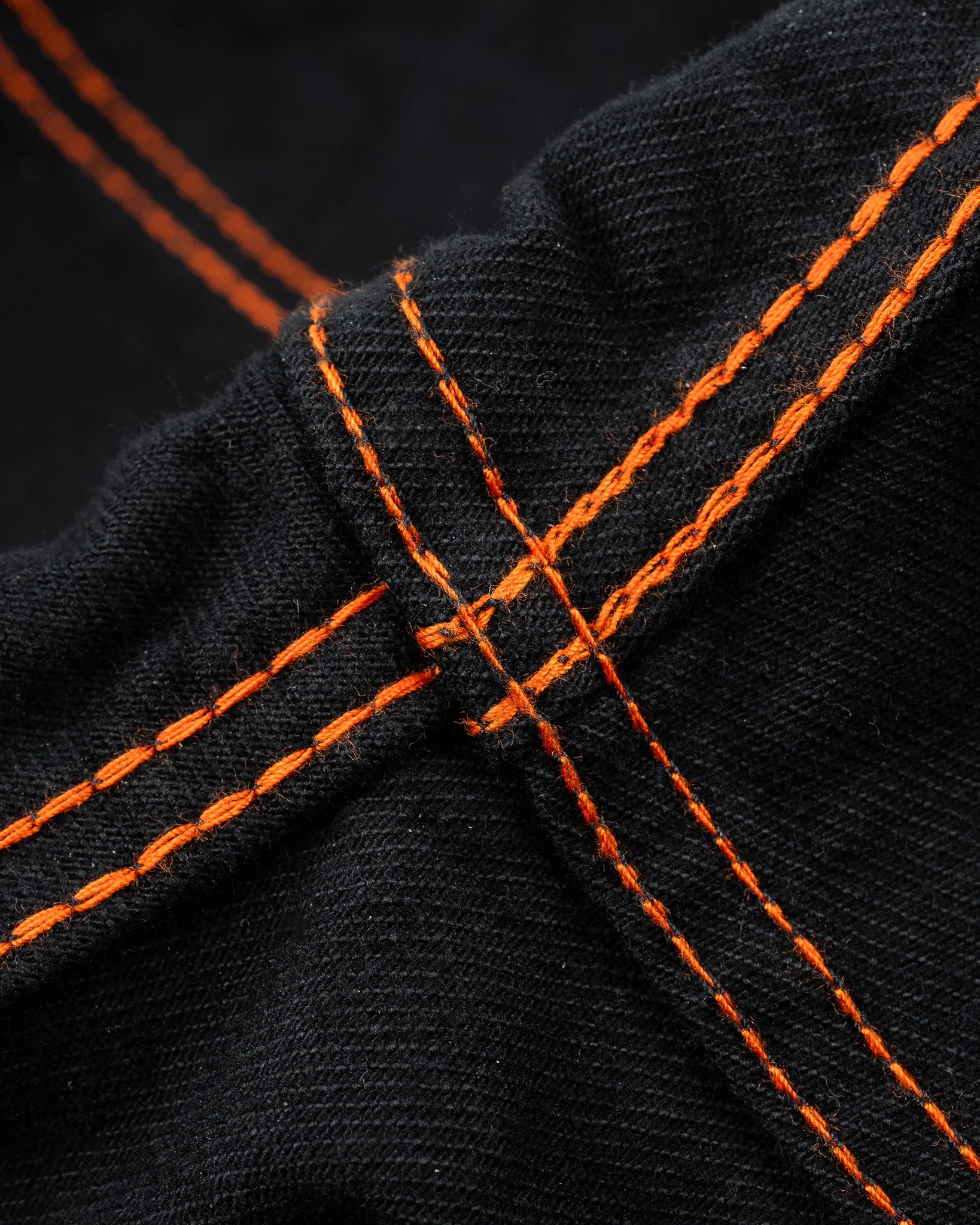 IHSH-338 12oz Selvedge Denim Work Shirt With Snaps - BLACK