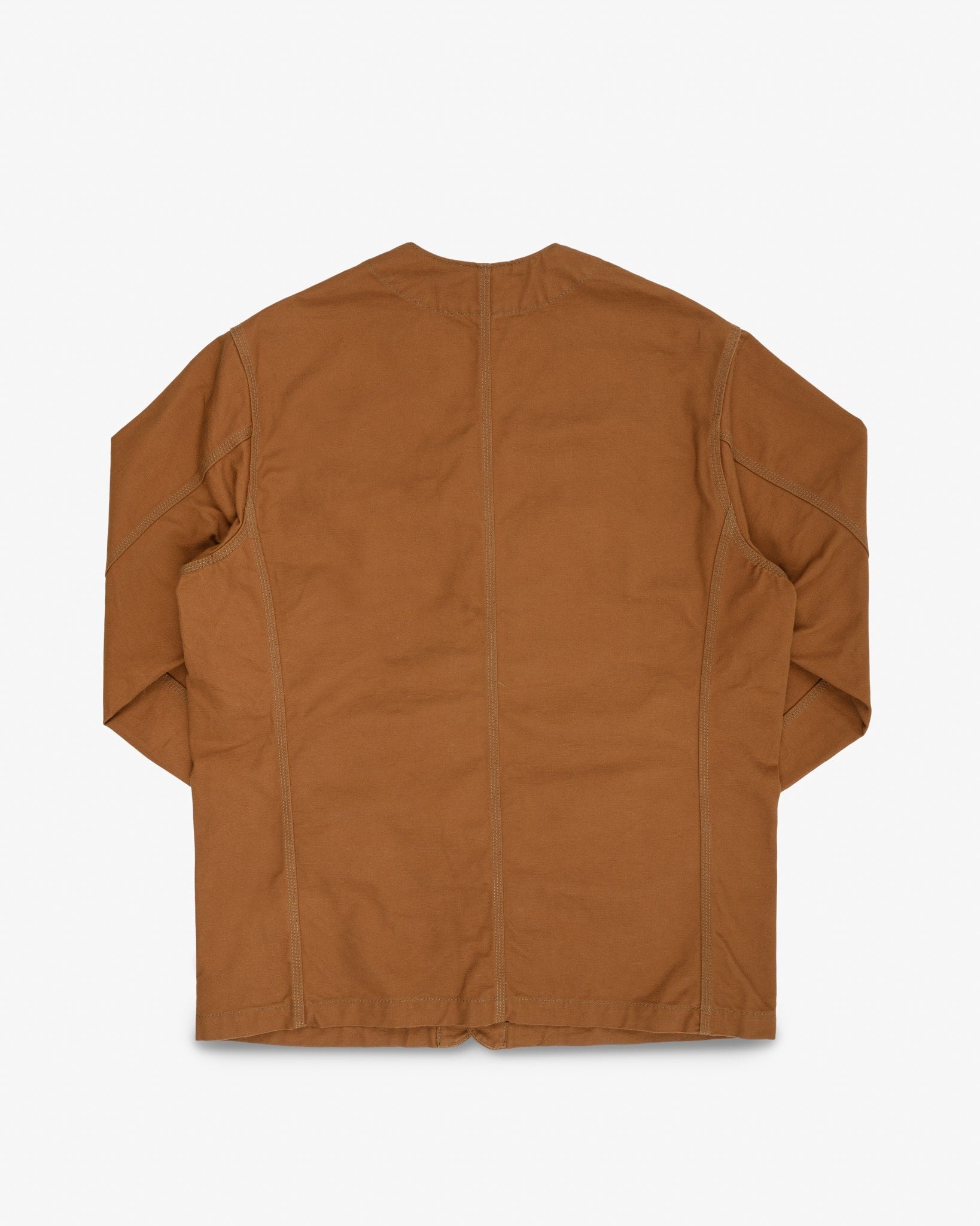 IHJ-159-BRN 13.5oz DUCK COLLARLESS CHORE JACKET - BROWN