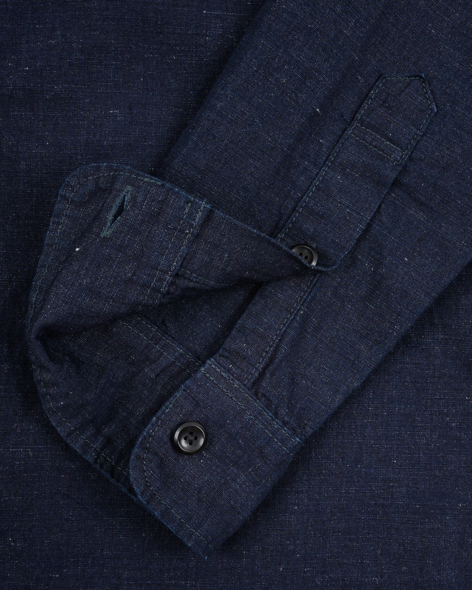 IHSH-443-IND 7oz COTTON LINEN CHAMBRAY WORK SHIRT - INDIGO