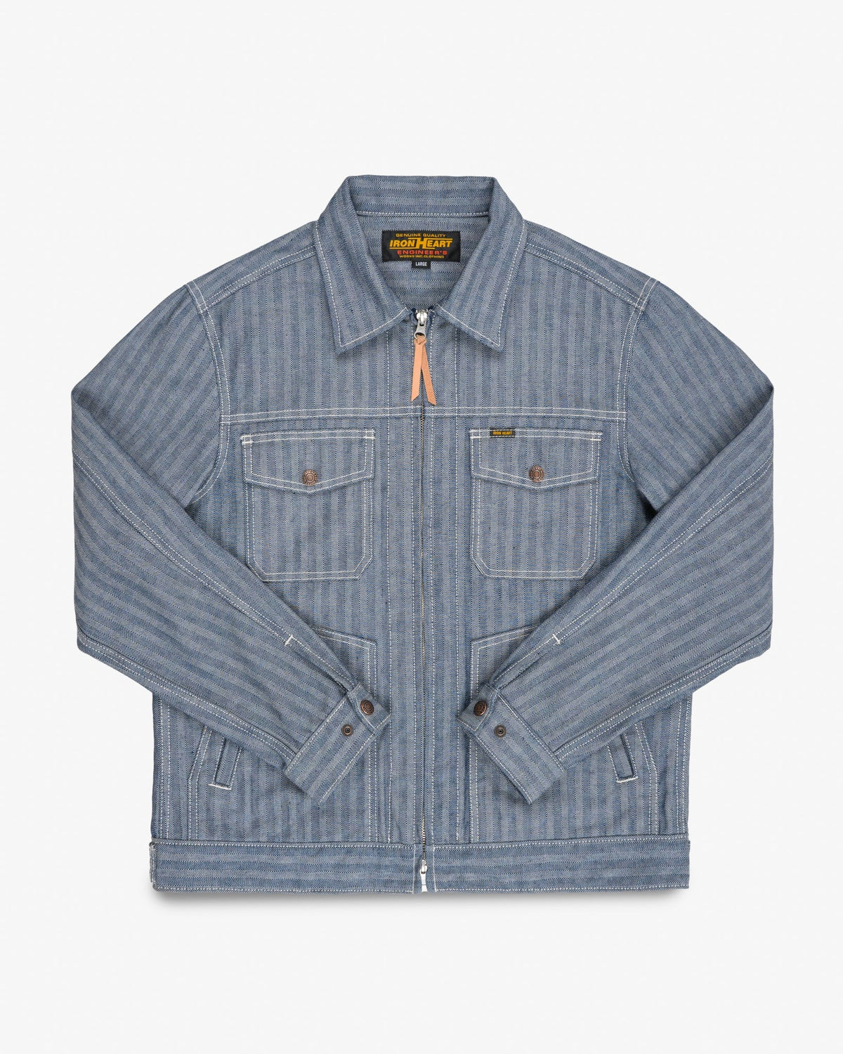 IHJ-164-IND 10.5oz HERRINGBONE WORK JACKET - INDIGO