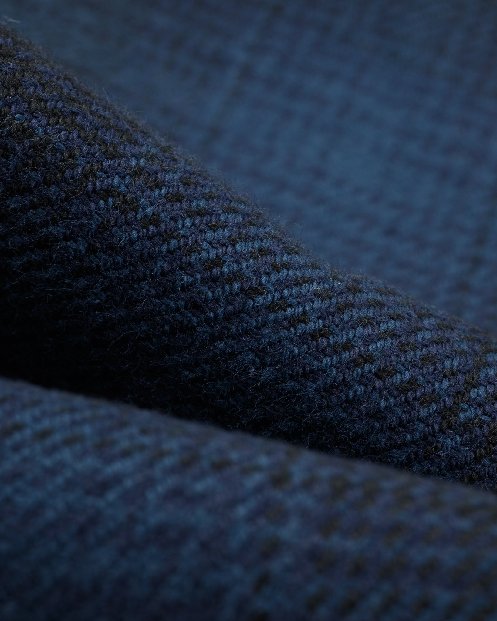IHSH-264-NAV Ultra Heavy Flannel Ombré Check Western Shirt - NAVY/BLACK