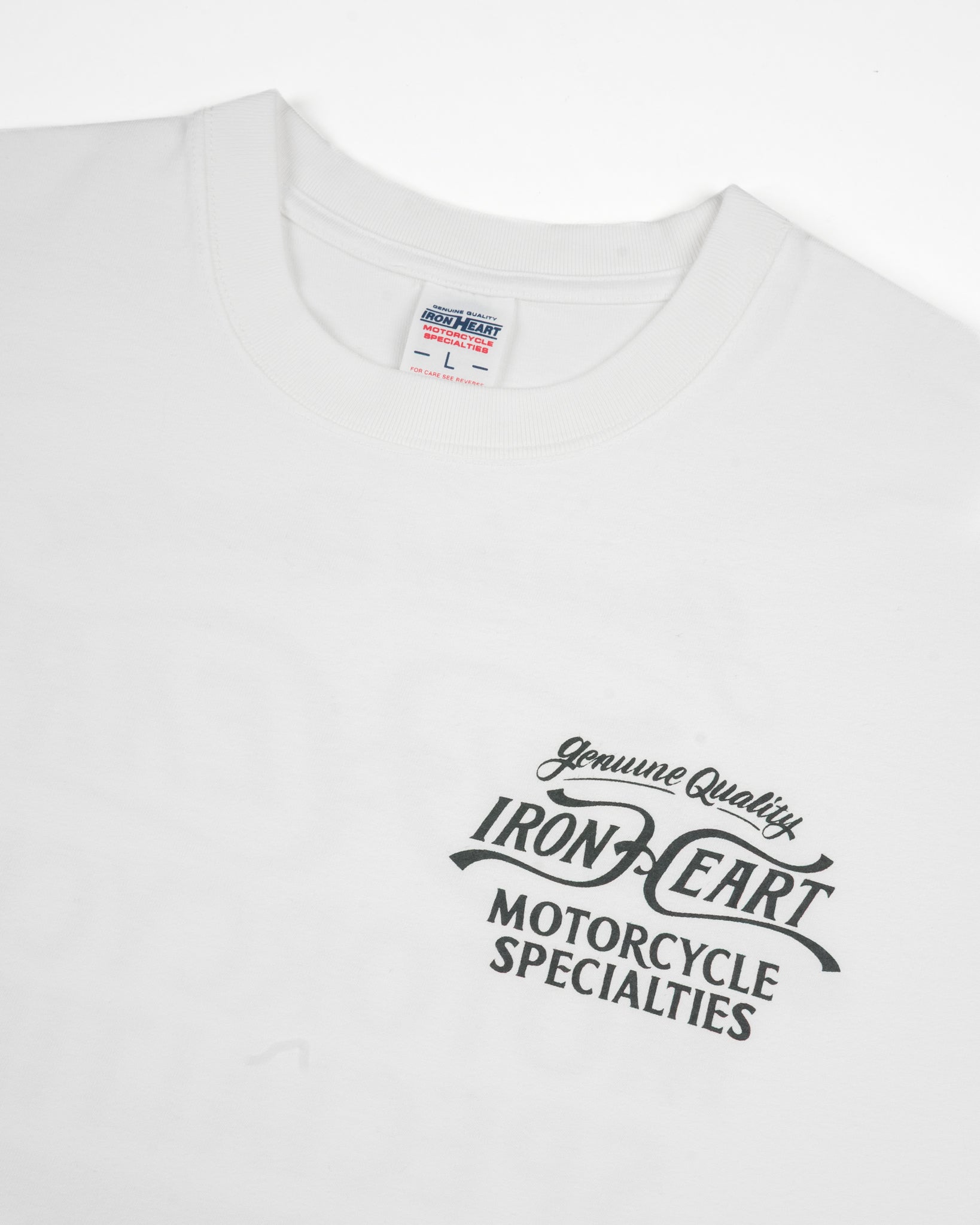 IHT-2505-WHT 7.5oz Printed Loopwheel Crew Neck T-Shirt - WHITE