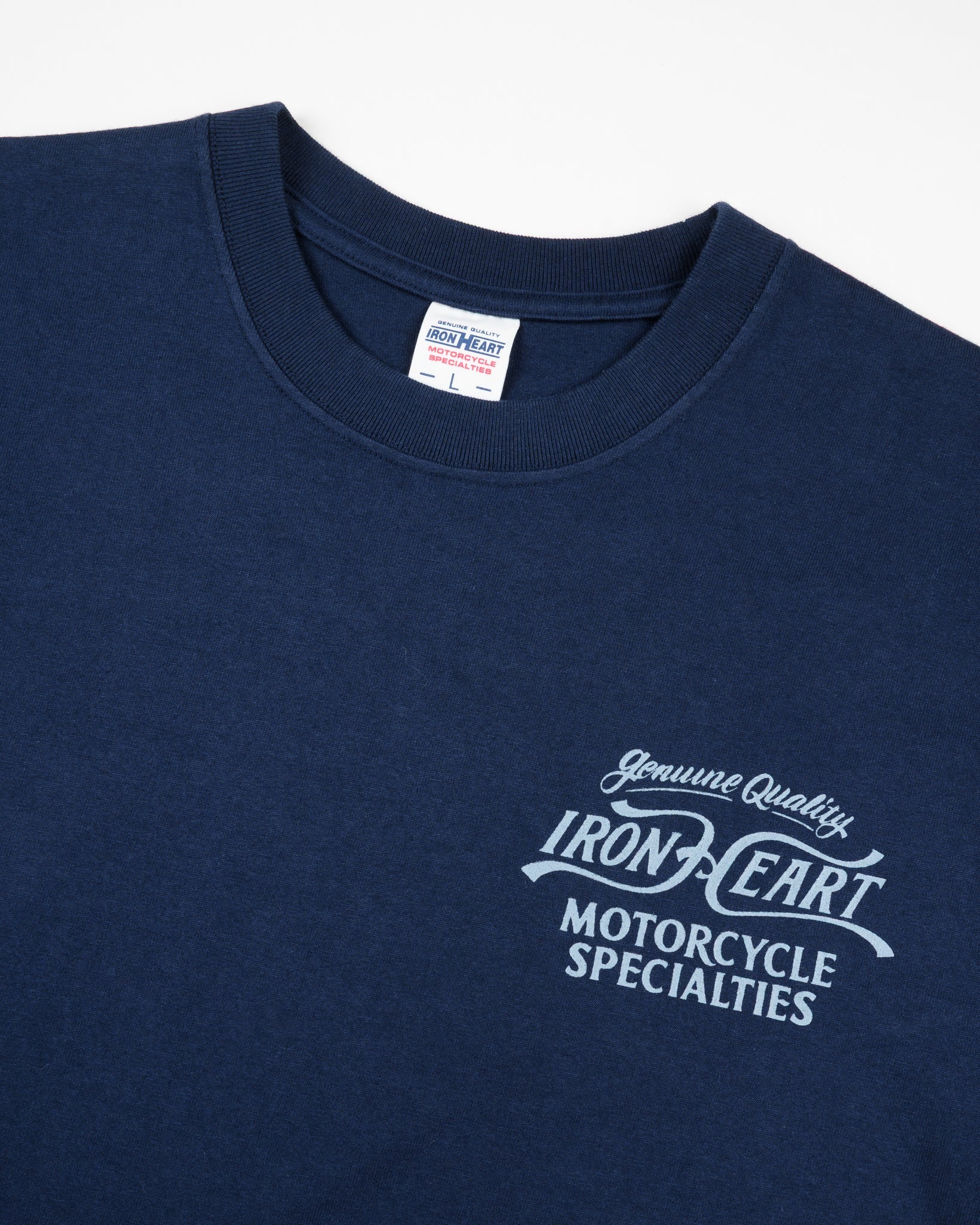 IHT-2505-NAV 7.5oz Printed Loopwheel Crew Neck T-Shirt - NAVY