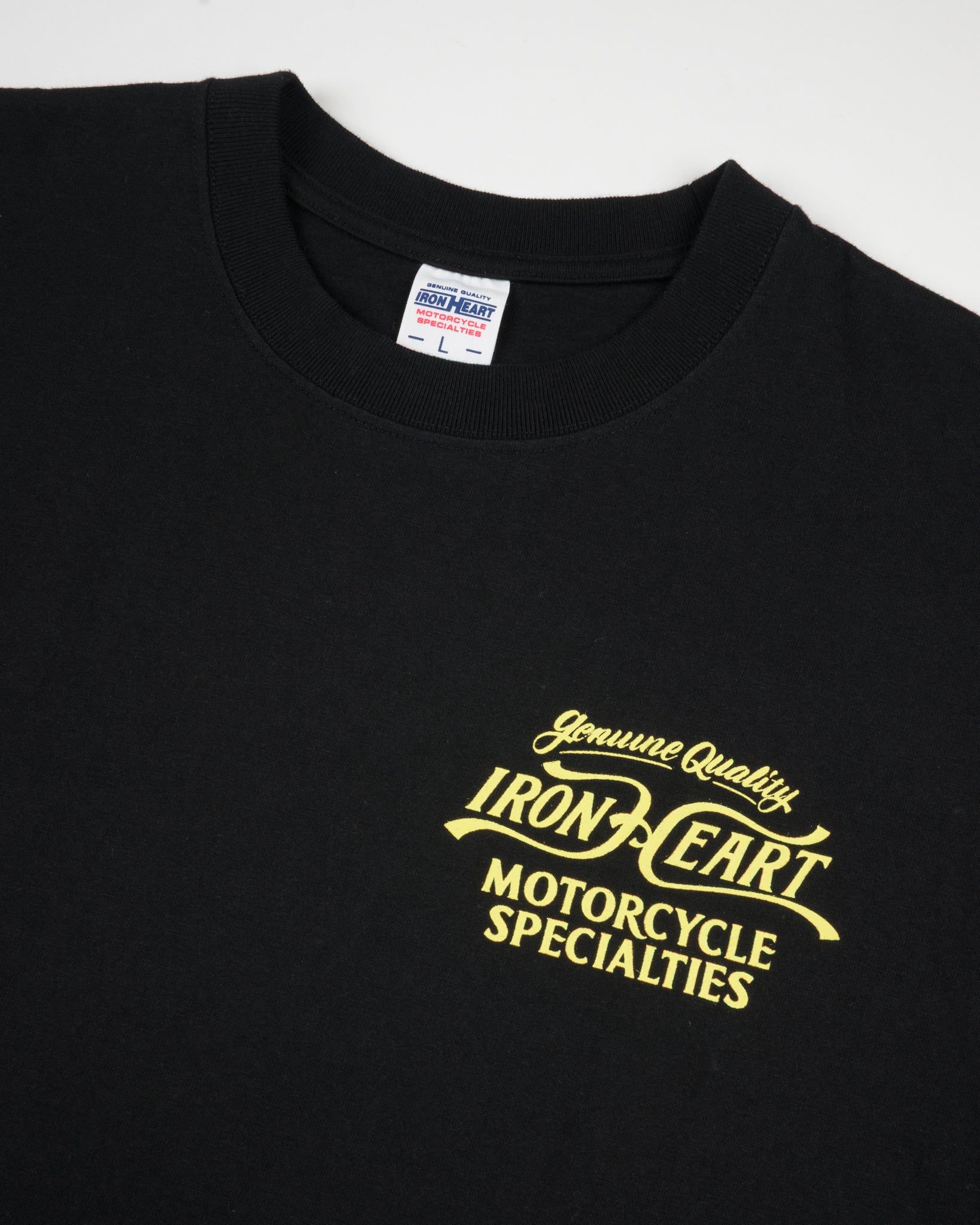 IHT-2505-BLK 7.5oz Printed Loopwheel Crew Neck T-Shirt - BLACK