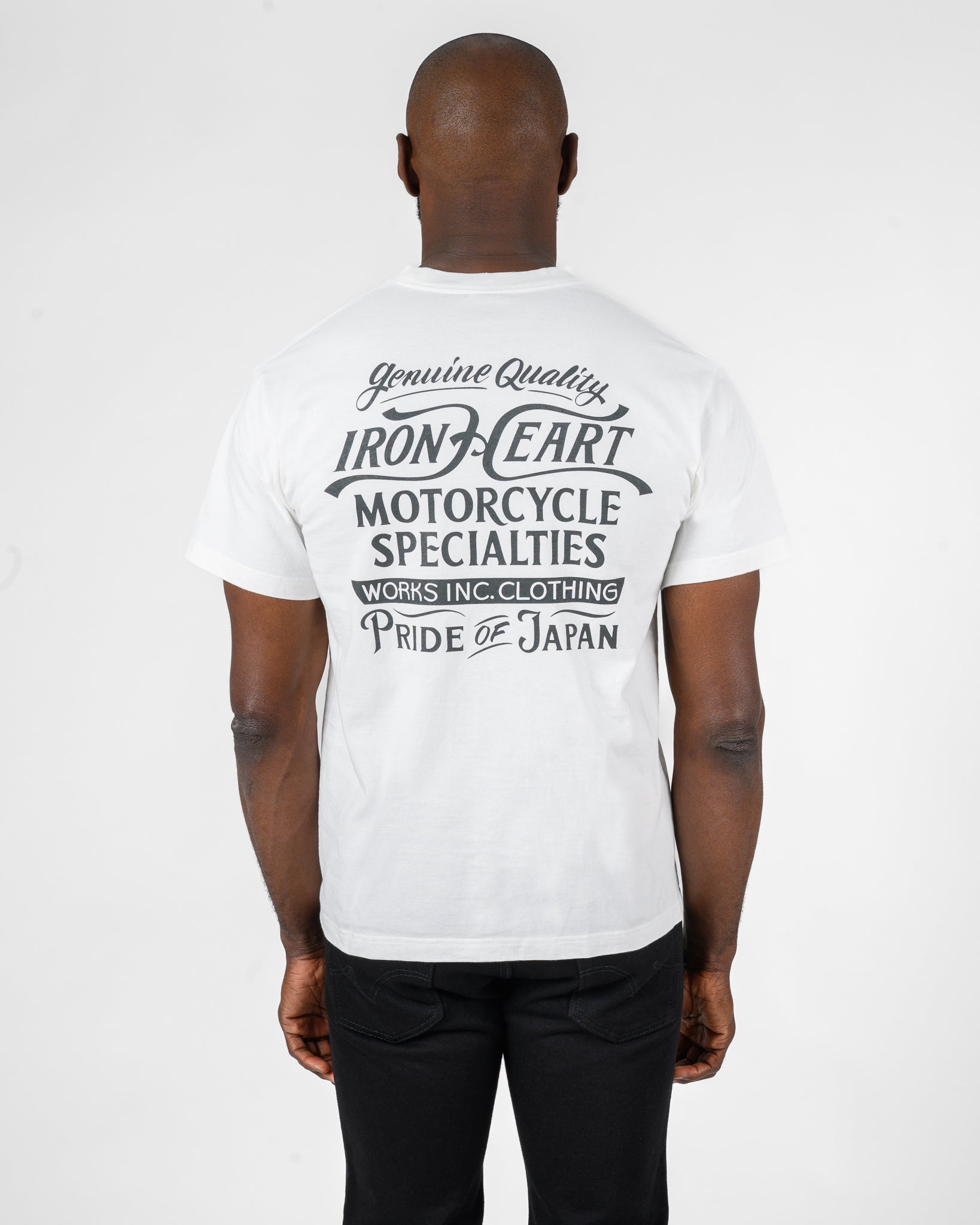 IHT-2505-WHT 7.5oz Printed Loopwheel Crew Neck T-Shirt - WHITE