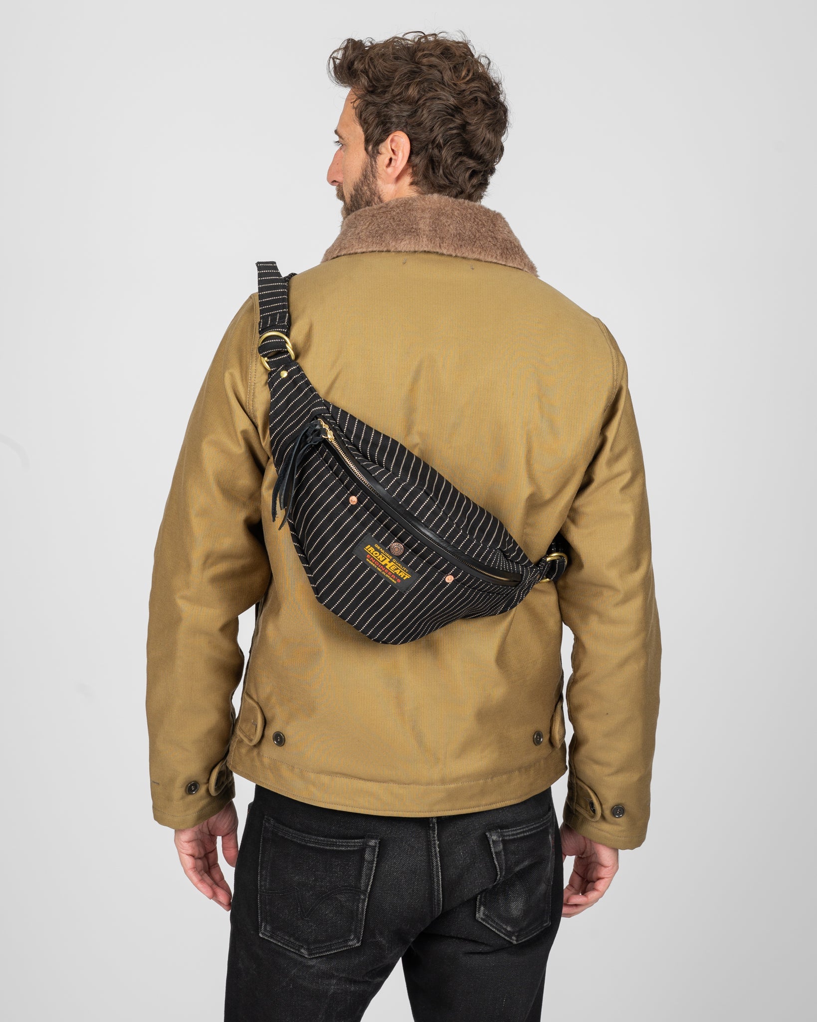 IHE-37-BLKW 12OZ WABASH WAIST BAG - BLACK