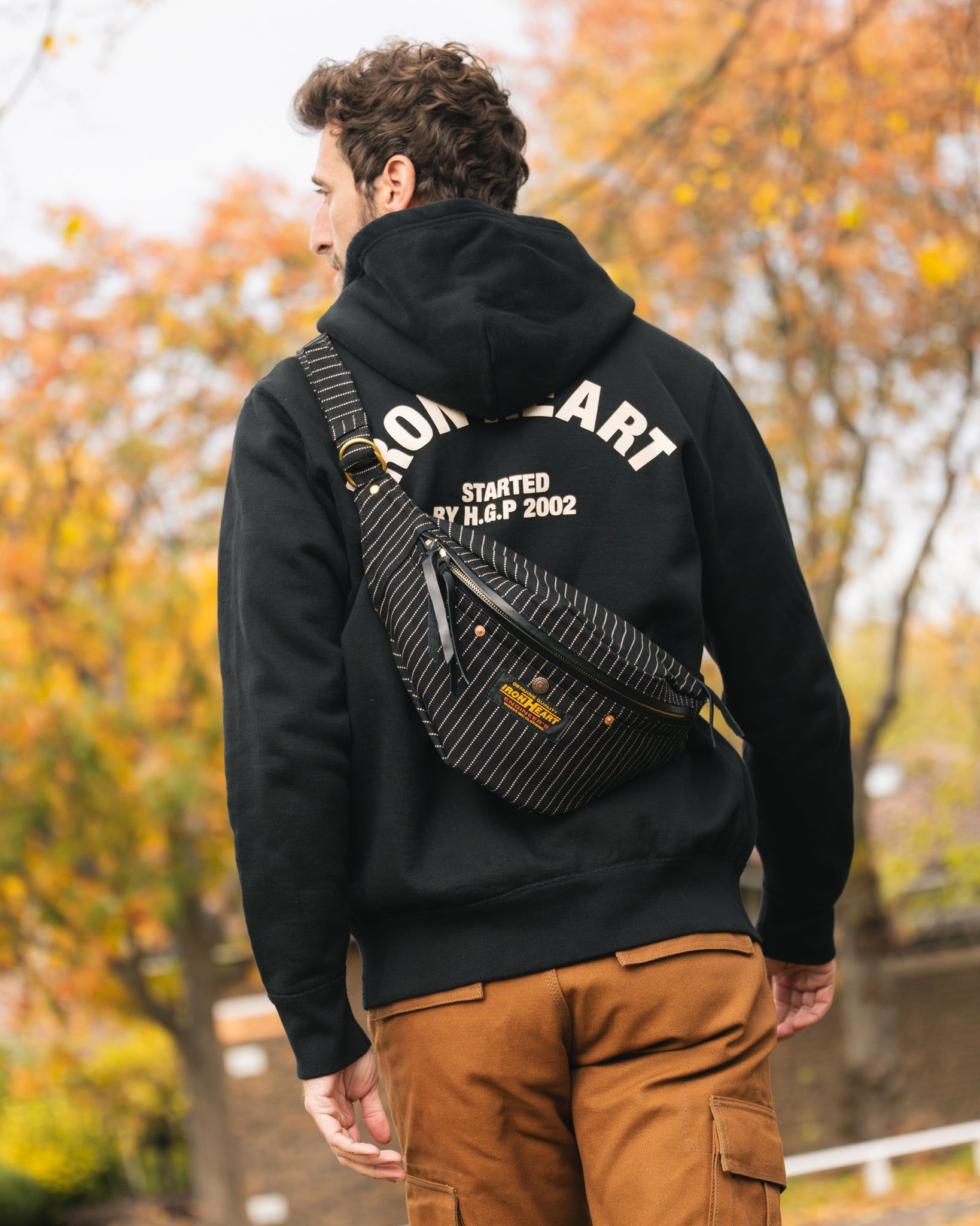 IHE-37-BLKW 12OZ WABASH WAIST BAG - BLACK