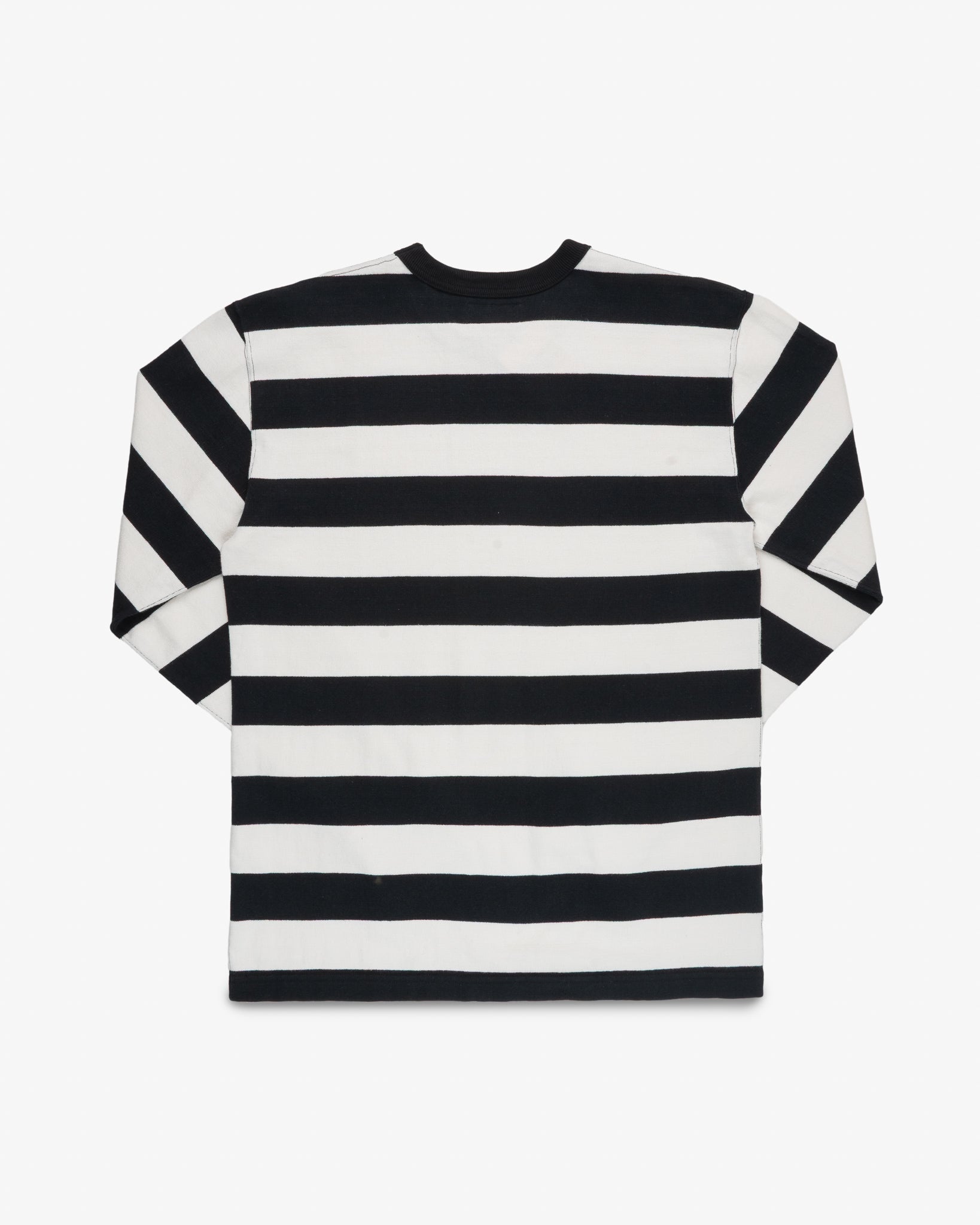 IHTB-01-BLK-WHT 11OZ COTTON KNIT LONG-SLEEVED SWEATER - BLACK/WHITE