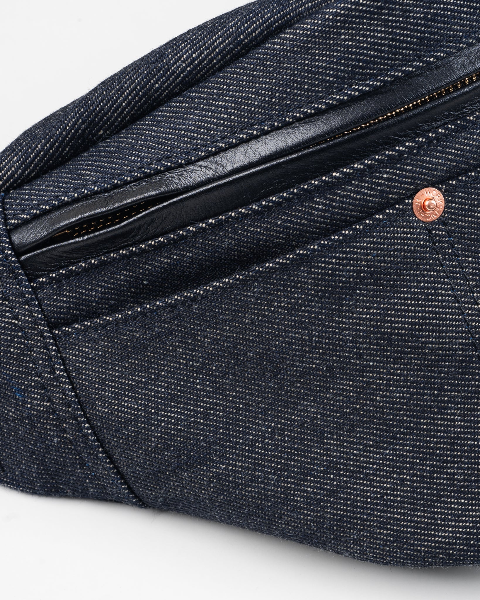 IHE-37-IND 21OZ DENIM WAIST BAG - INDIGO