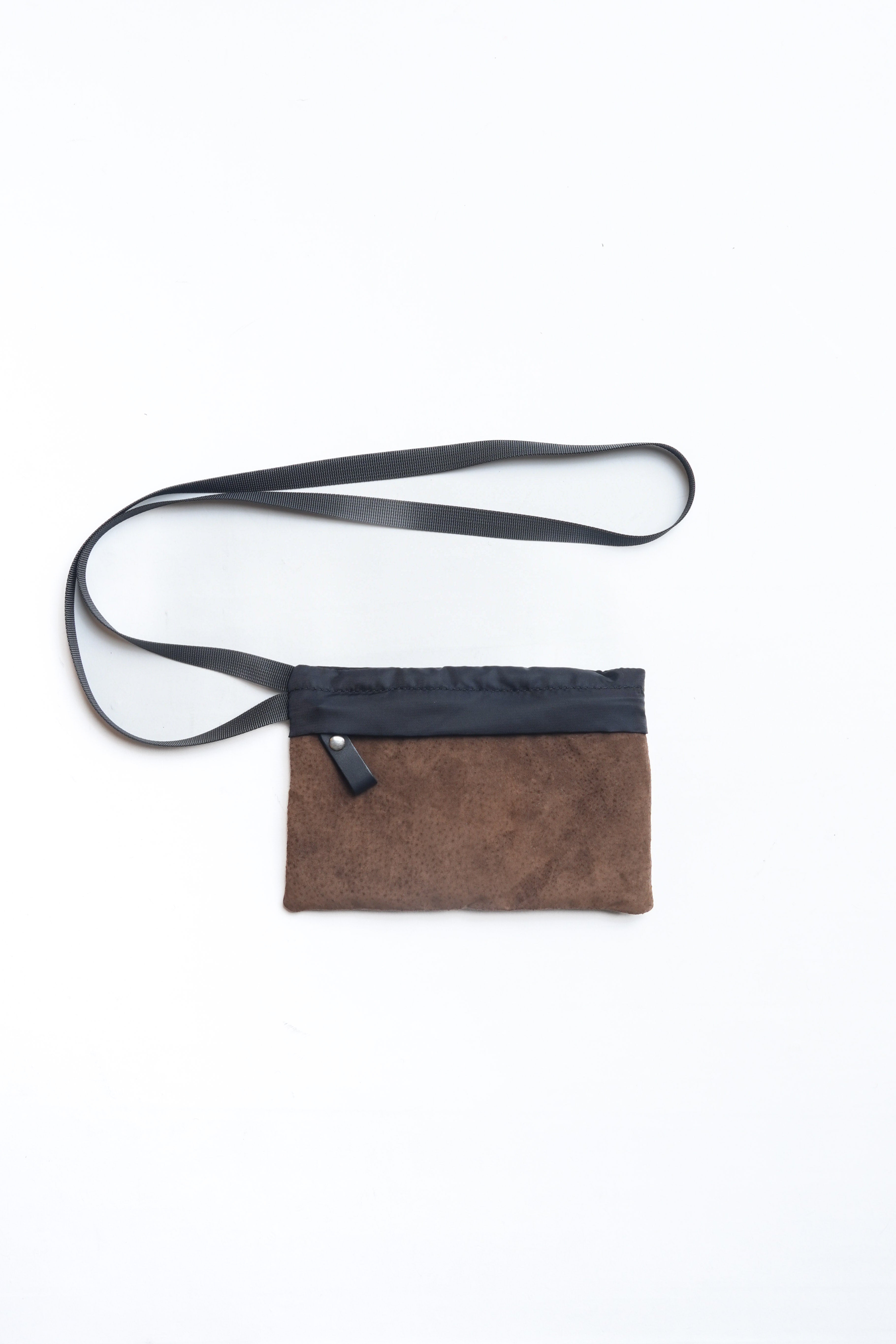NECK TIE C - FLAT CORD - SUEDE BROWN/BLACK