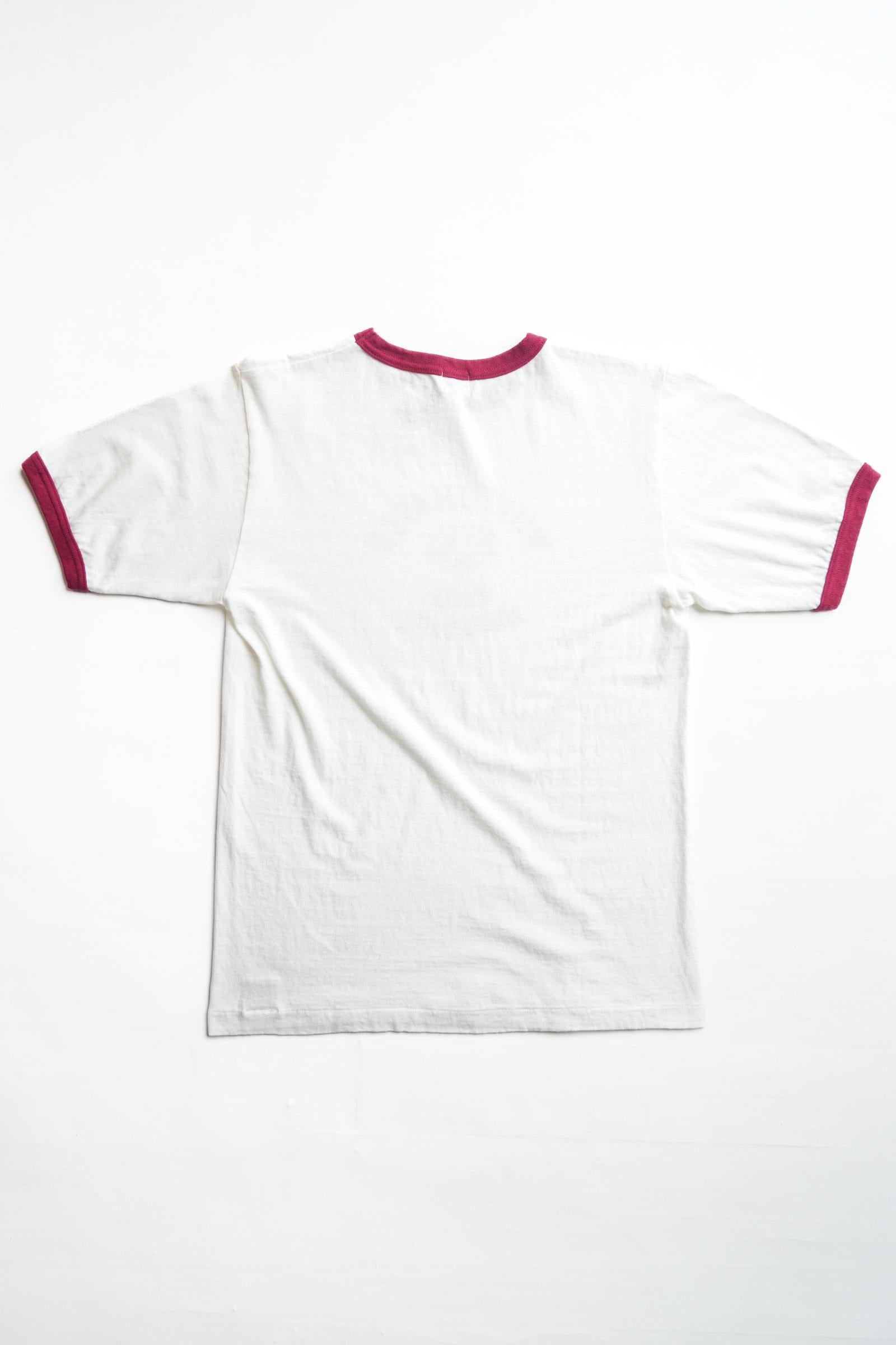 34006-03 RINGER TEE "WHITEHAVEN" - OFF WHITE X RED