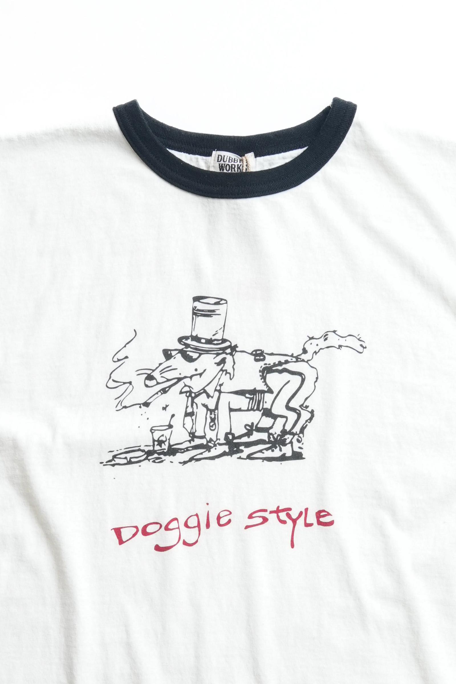34006-02 RINGER TEE "DOGGIE STYLE" - OFF WHITE X BLACK