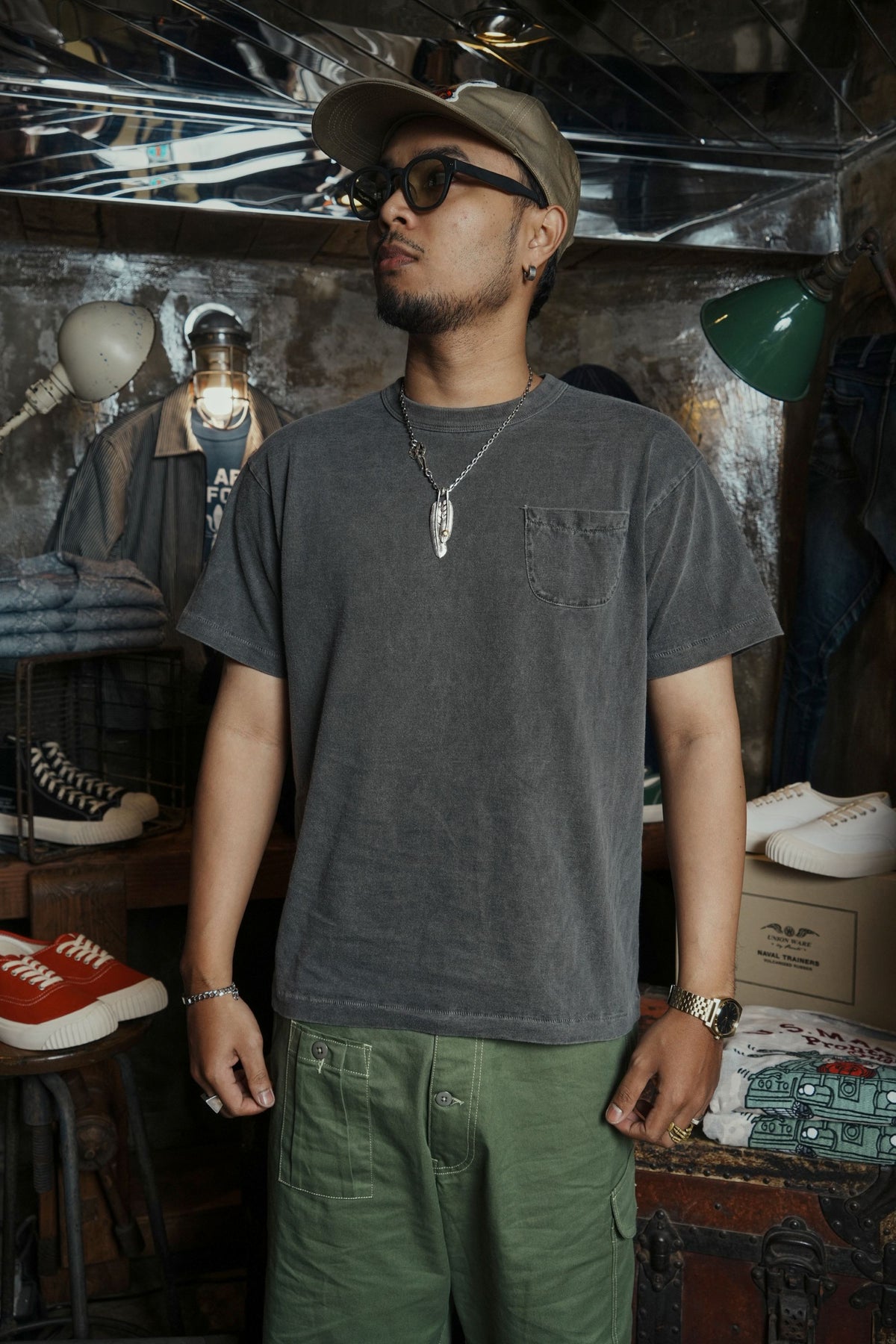 DAILY POCKET TEE S/S - Washed Black