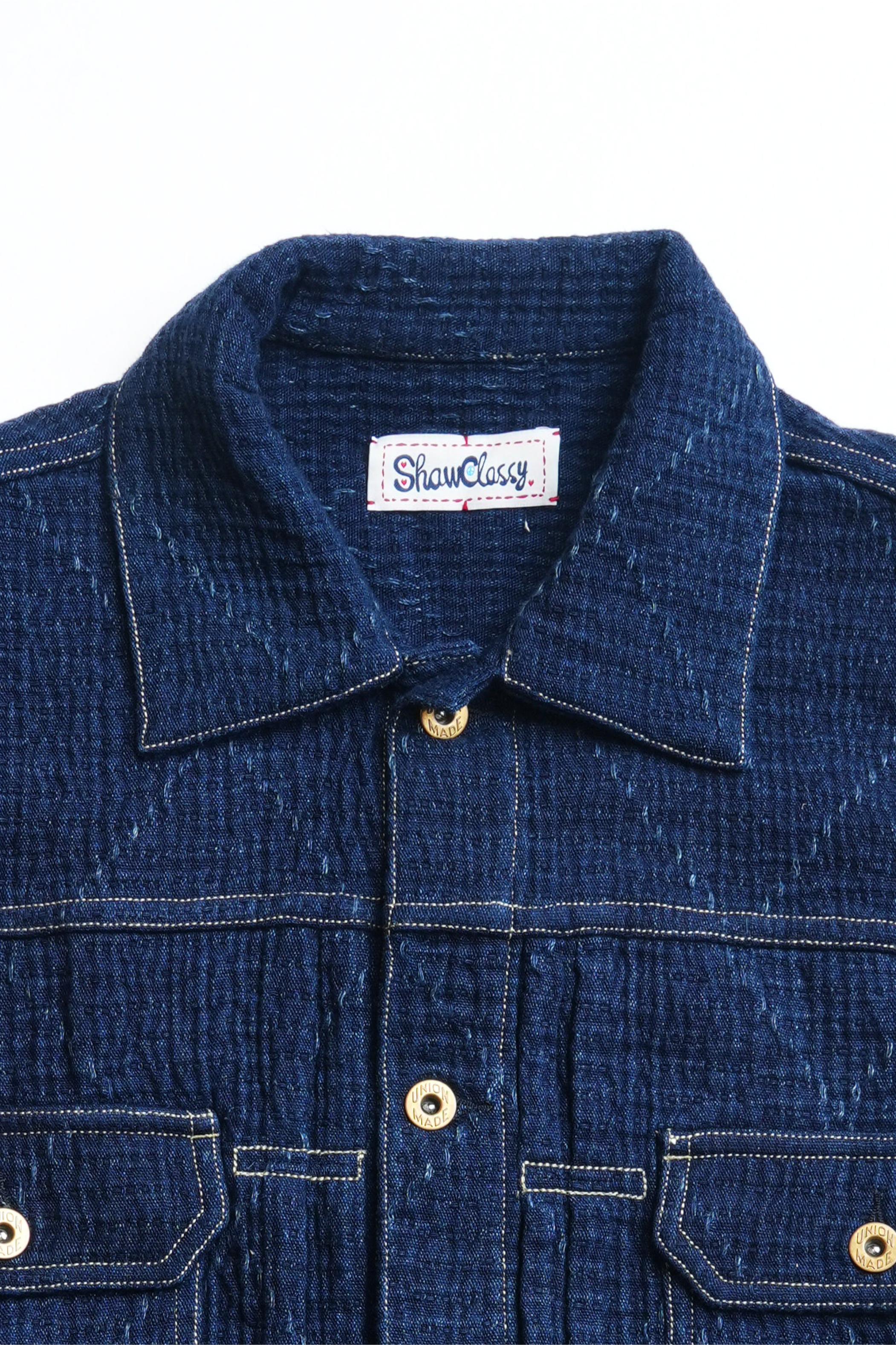 Heavy Sashiko Classic Type-2 Dark Jacket - INDIGO