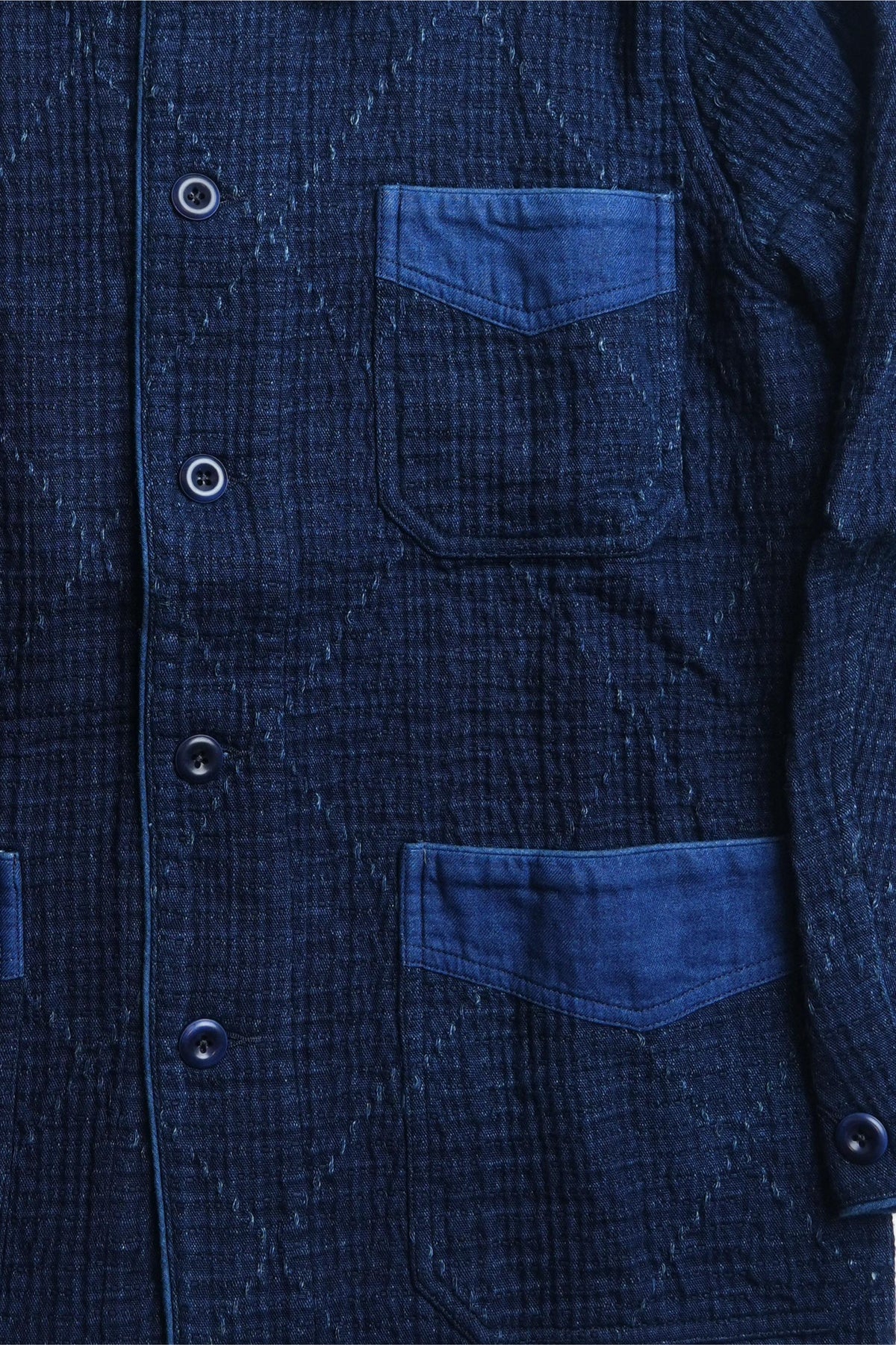 Heavy Sashiko Classic French Dark Jacket - INDIGO