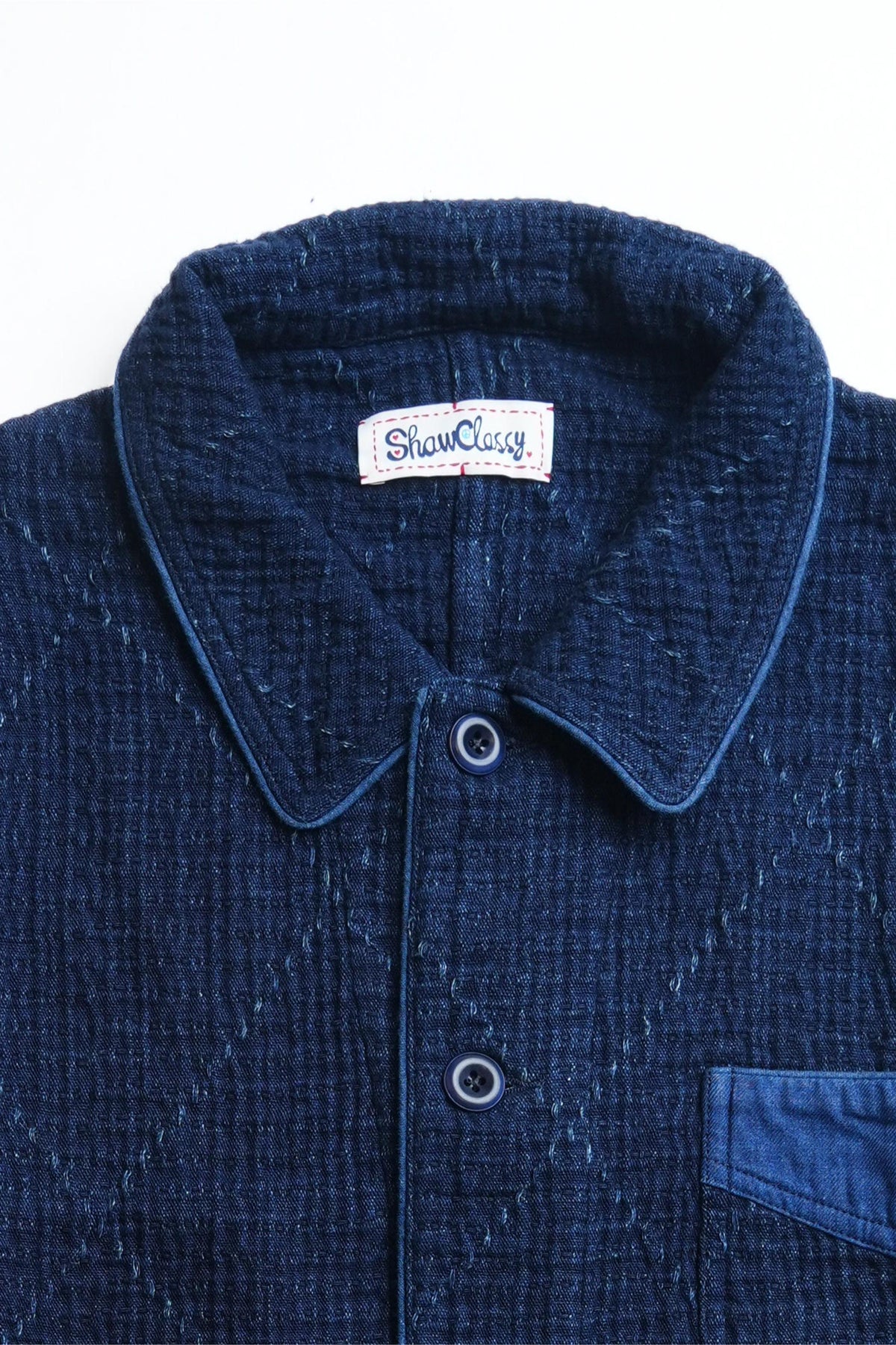 Heavy Sashiko Classic French Dark Jacket - INDIGO