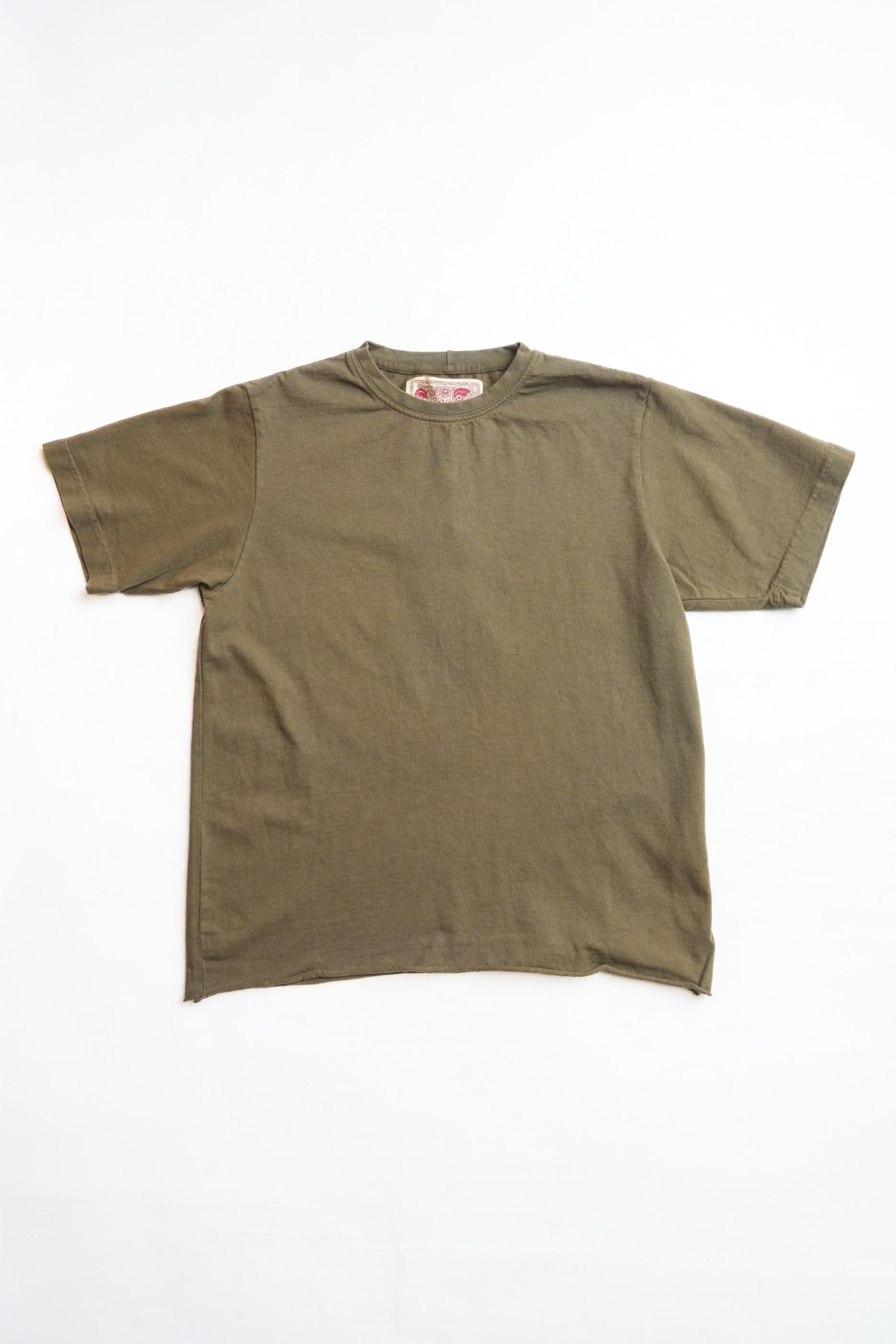 ON THE FARM RAW HEM TEE - SWAMP