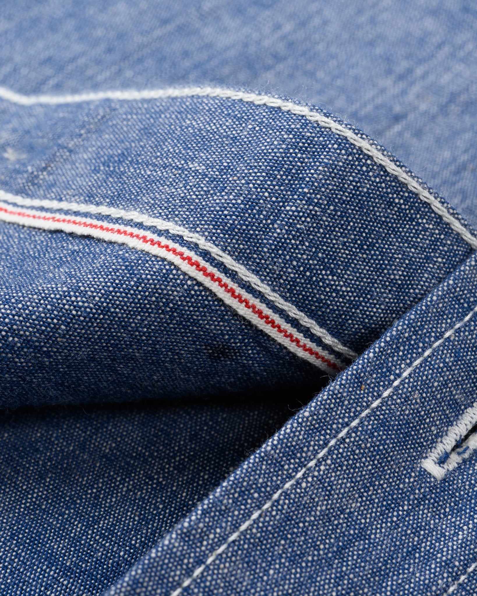 IHSH-21-IND 10OZ SELVEDGE CHAMBRAY WORK SHIRT - BLUE