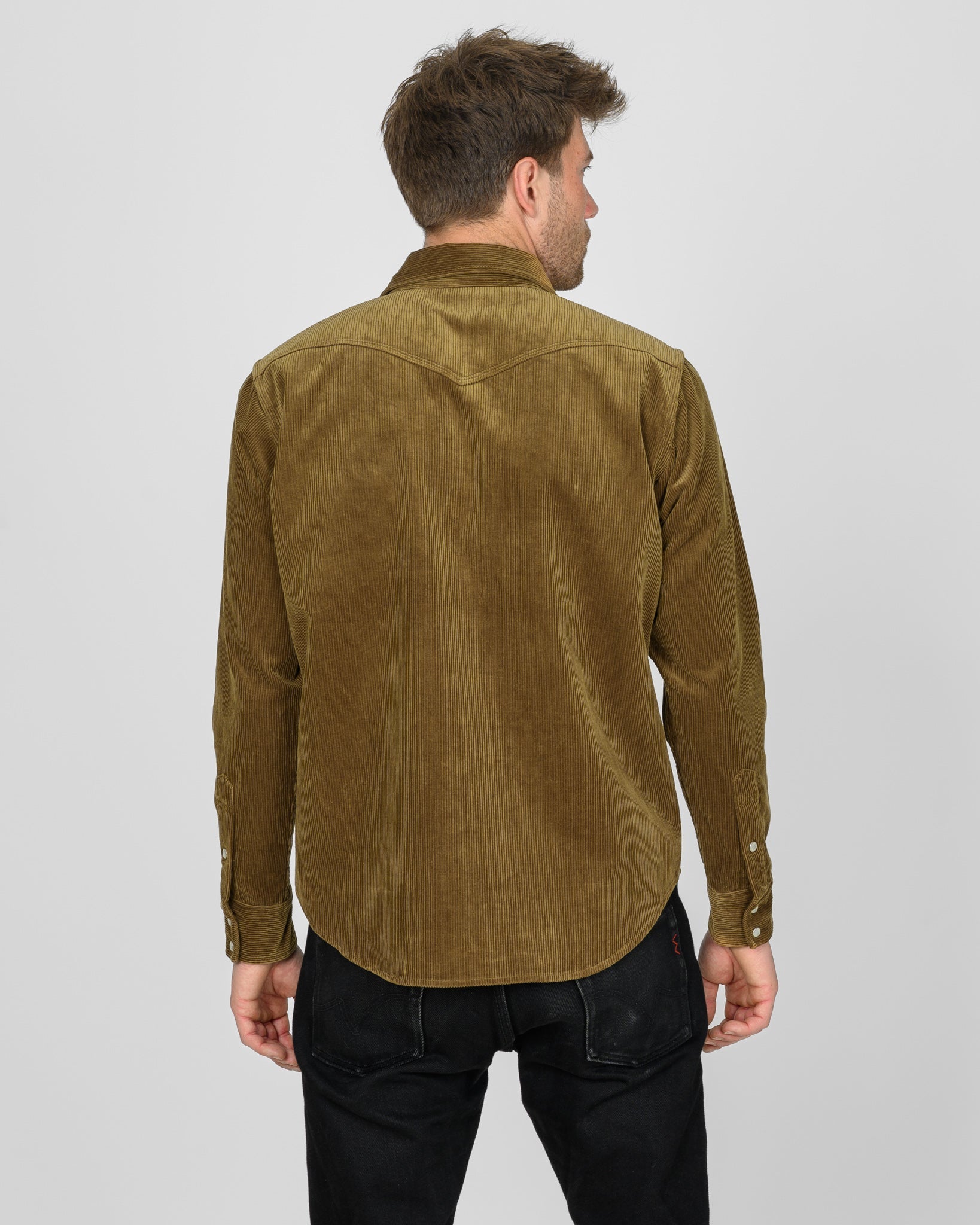 IHSH-398-CAM 11oz CORDUROY WESTERN SHIRT - CAMEL